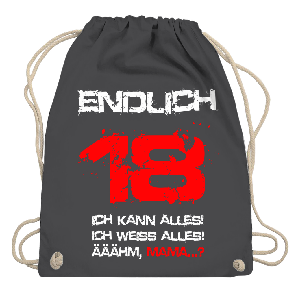 Endlich 18 Turnbeutel – Lustiges Geschenk zum 18. Geburtstag