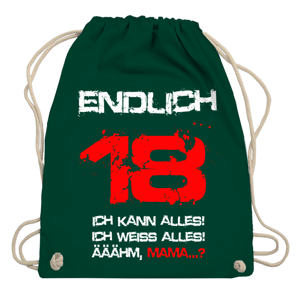 Endlich 18 Turnbeutel – Lustiges Geschenk zum 18. Geburtstag