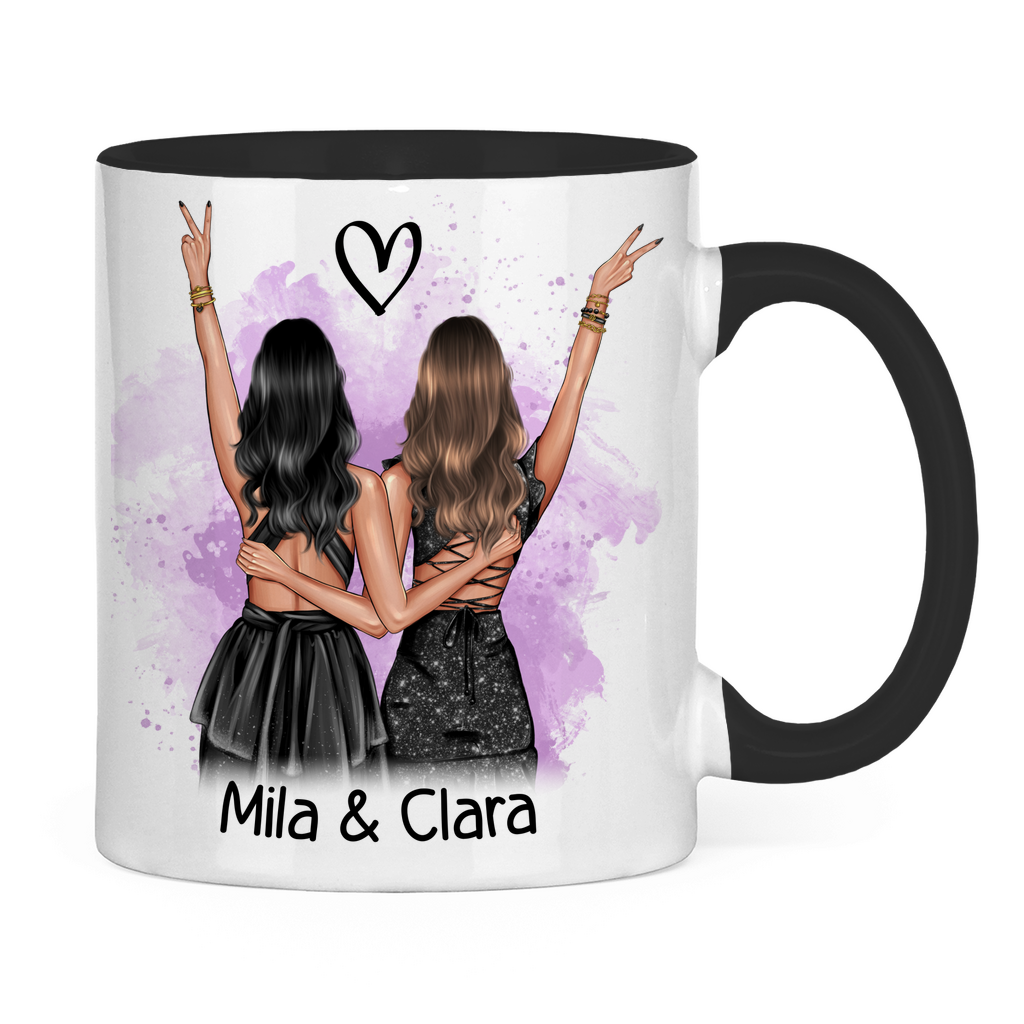Tasse zweifarbig Mila & Clara