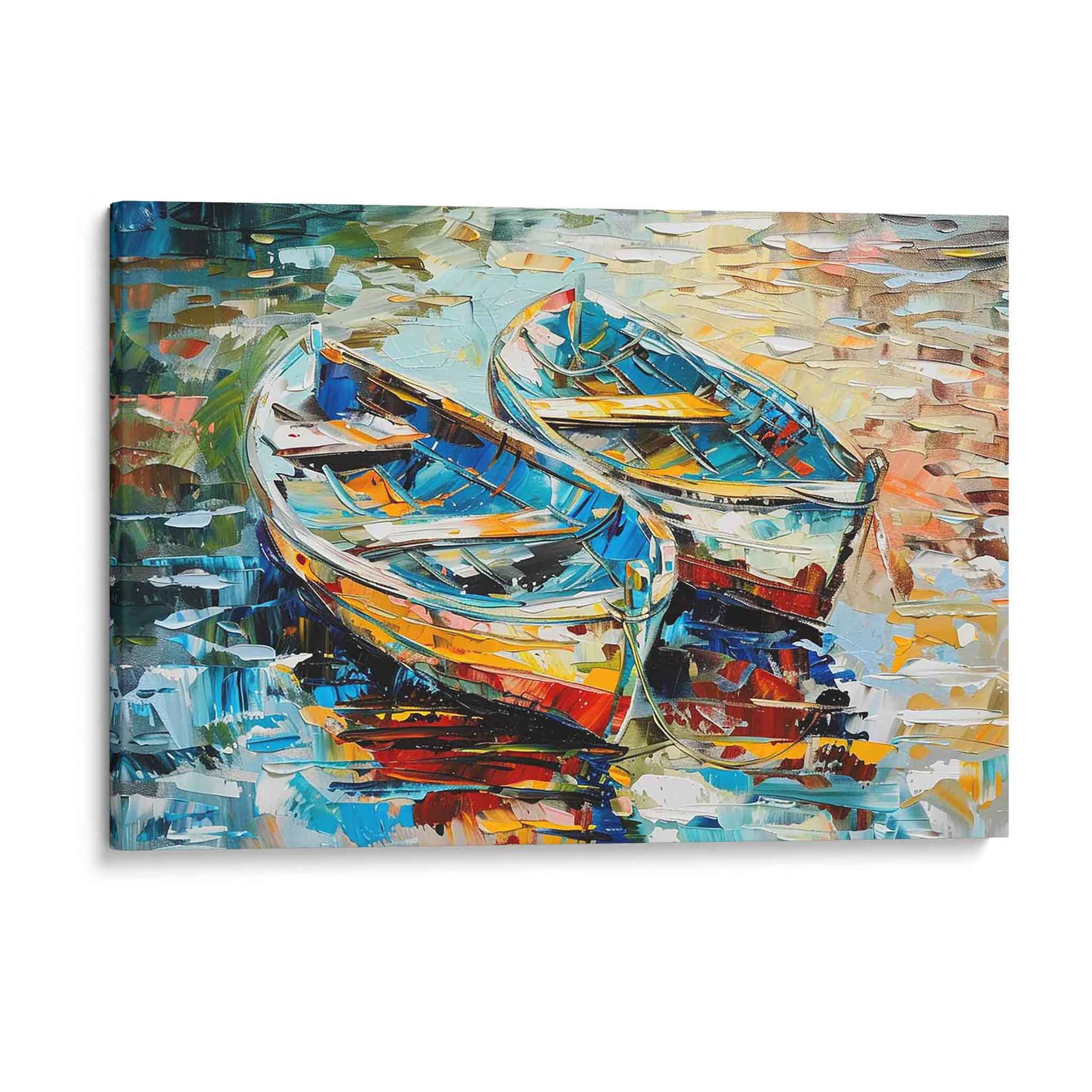 Boots-Gemälde auf Leinwand | Farbenfrohe Wandkunst Kunstwerk