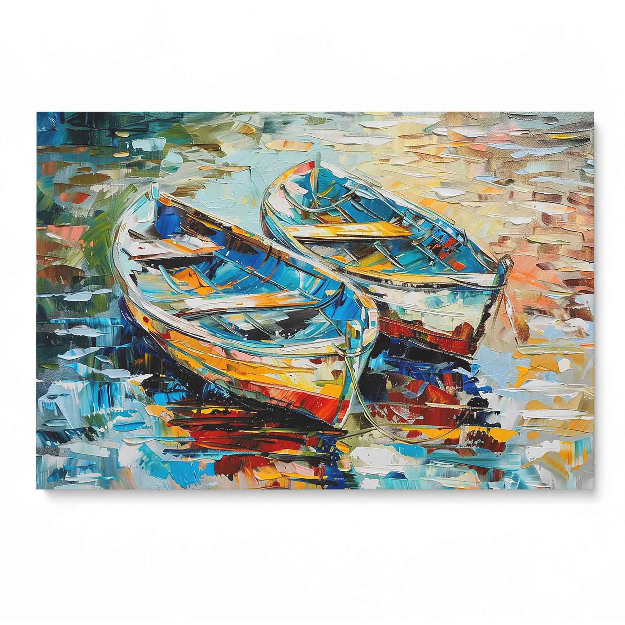 Boots-Gemälde auf Leinwand | Farbenfrohe Wandkunst Kunstwerk