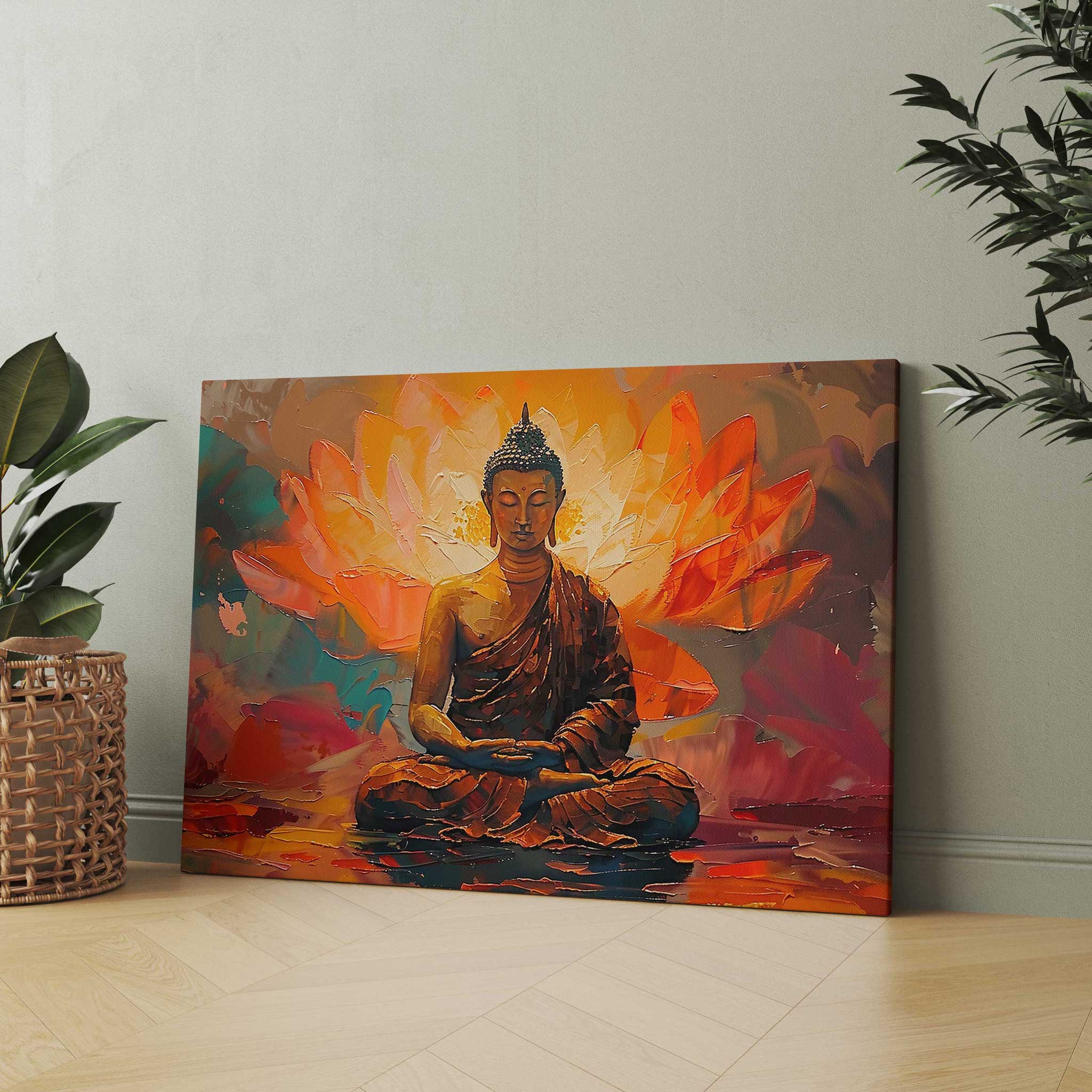 Buddha-Leinwandbild, Yoga-Kunstwerk, buddhistische Wanddekoration