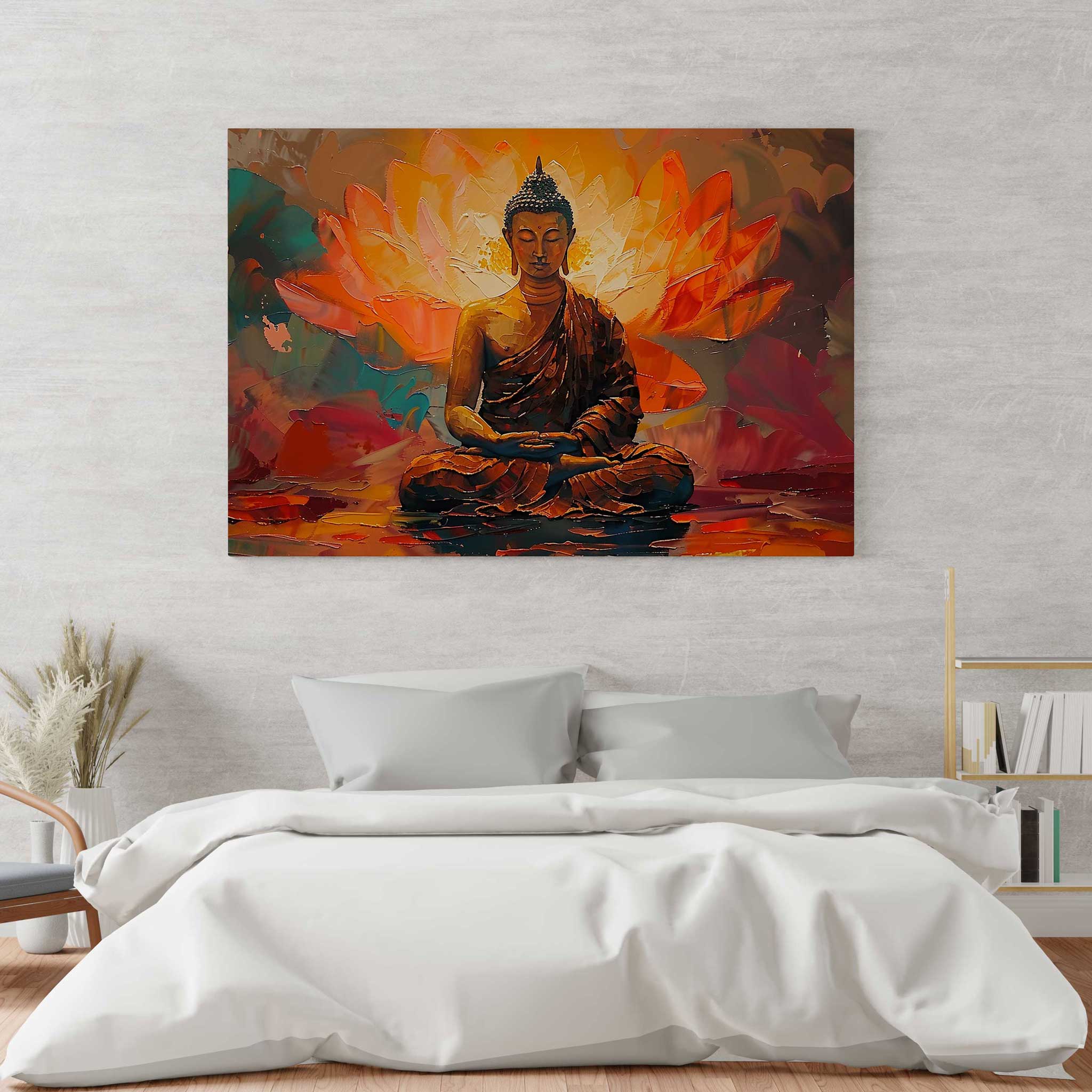 Buddha-Leinwandbild, Yoga-Kunstwerk, buddhistische Wanddekoration