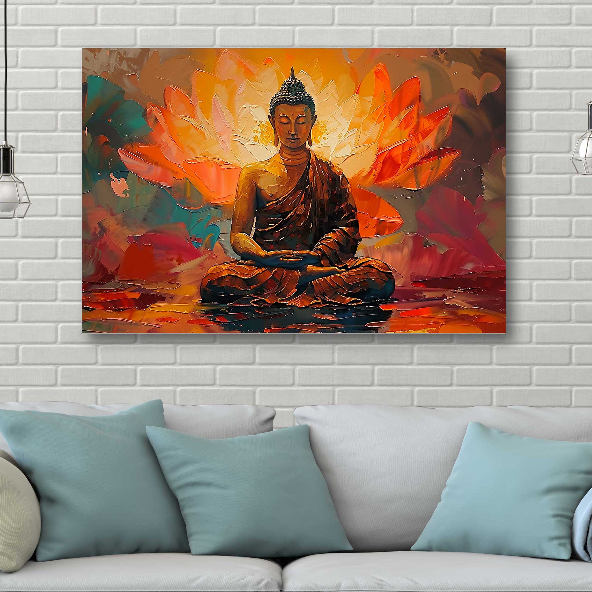 Buddha-Leinwandbild, Yoga-Kunstwerk, buddhistische Wanddekoration