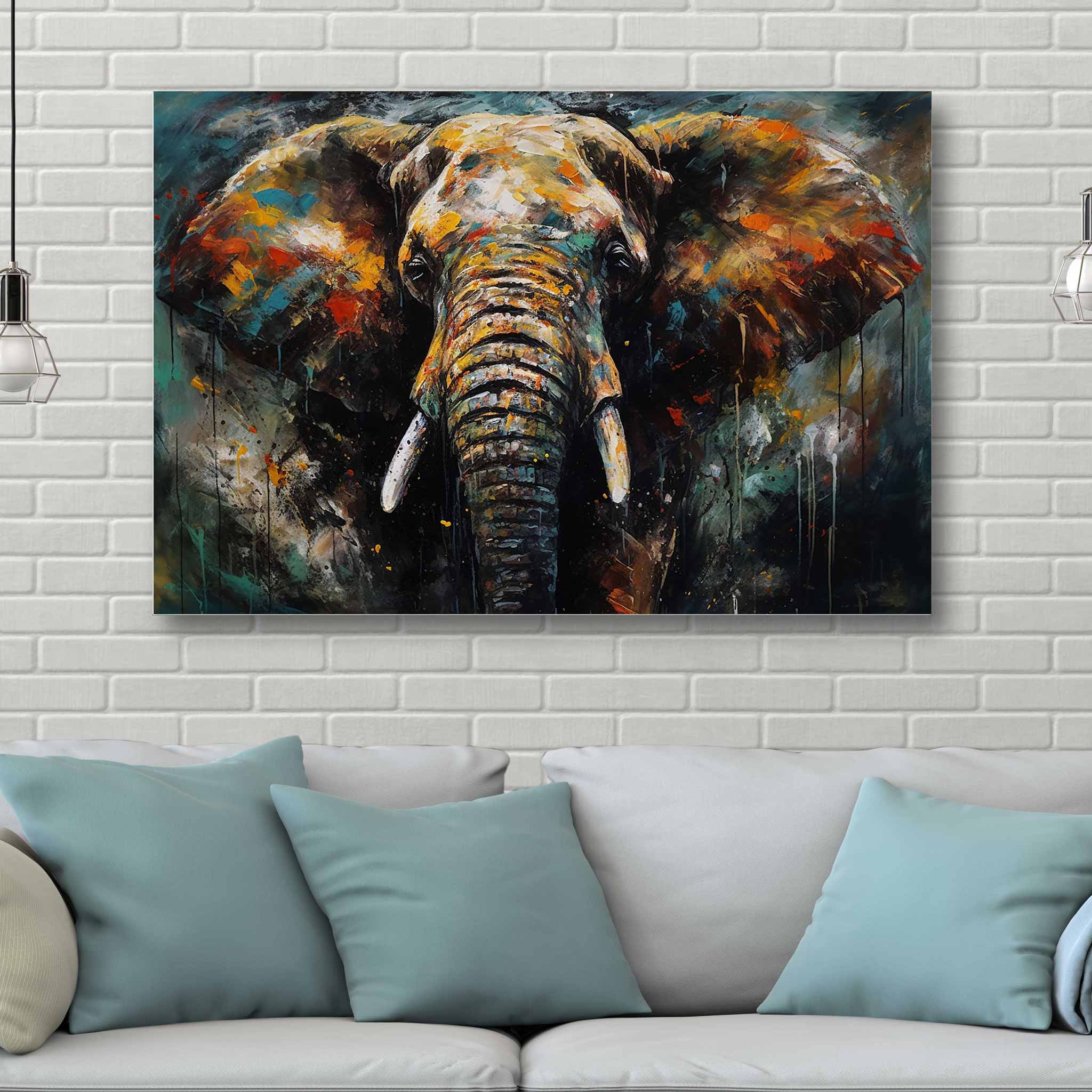 Elefant Leinwandbild Gemälde Tier Wandkunst