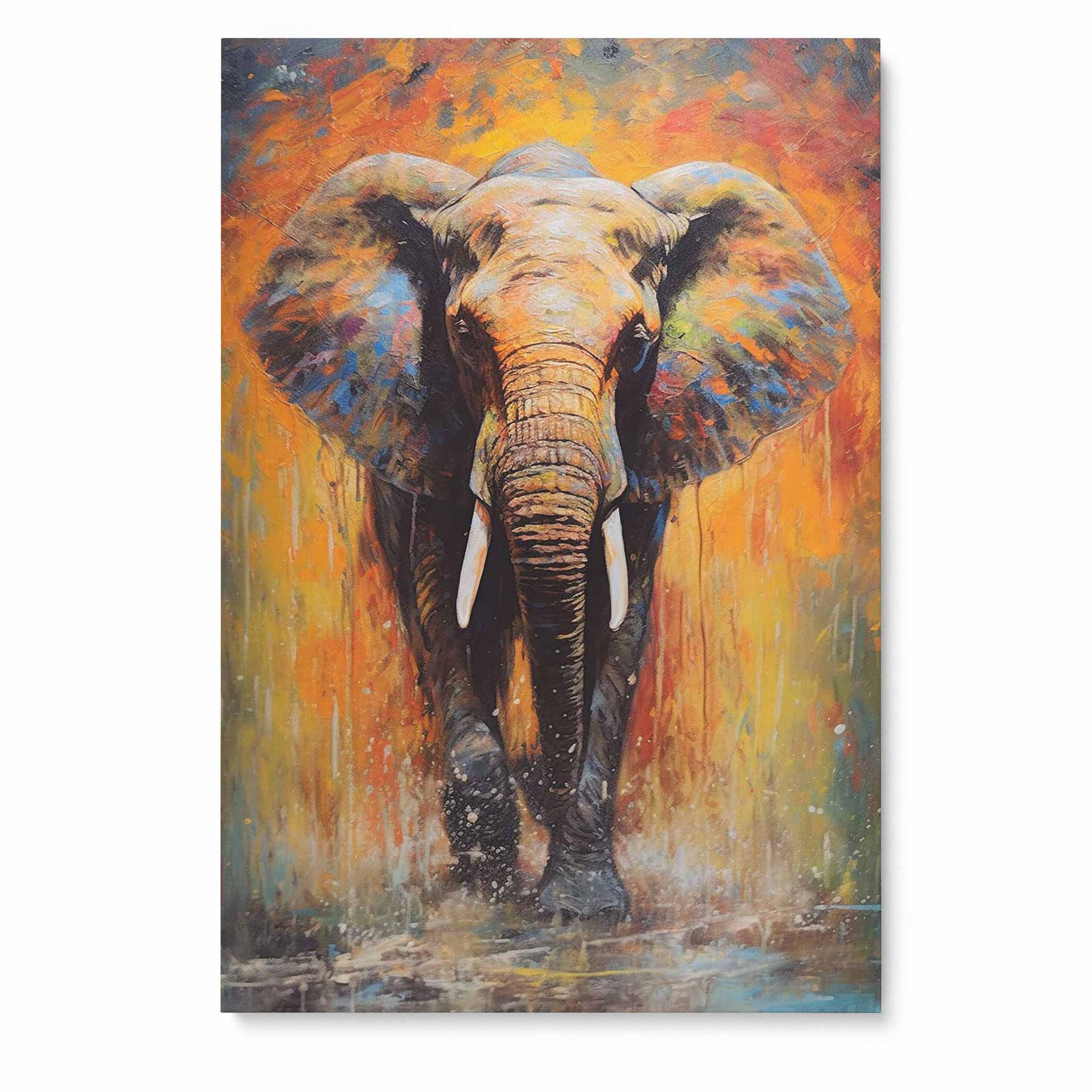 Elefant Leinwandbild Gemälde Tier Wandkunst