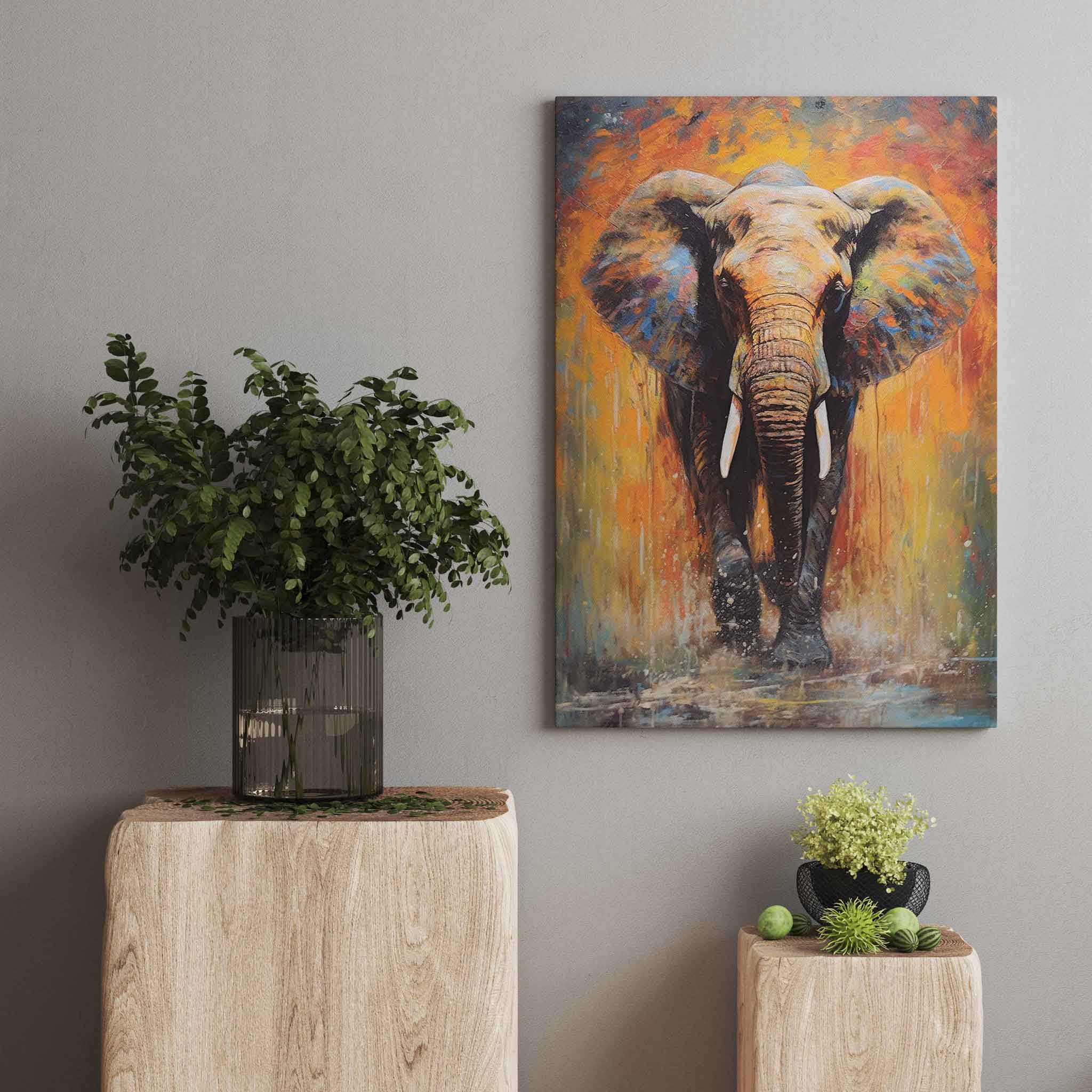 Elefant Leinwandbild Gemälde Tier Wandkunst