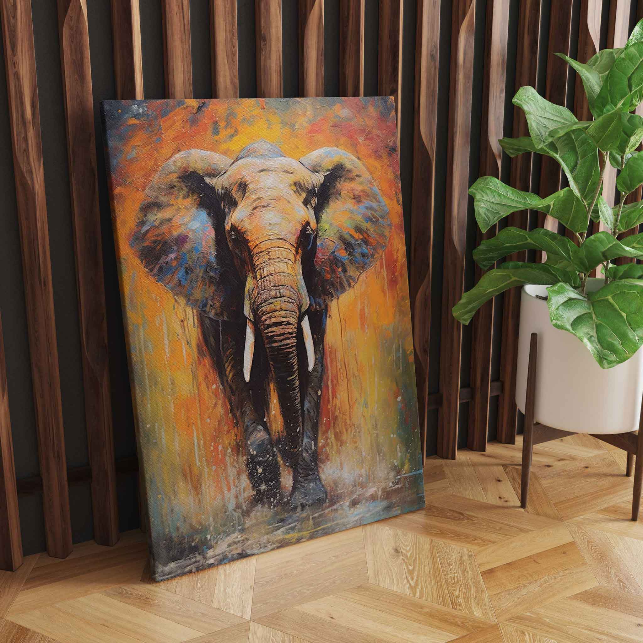 Elefant Leinwandbild Gemälde Tier Wandkunst