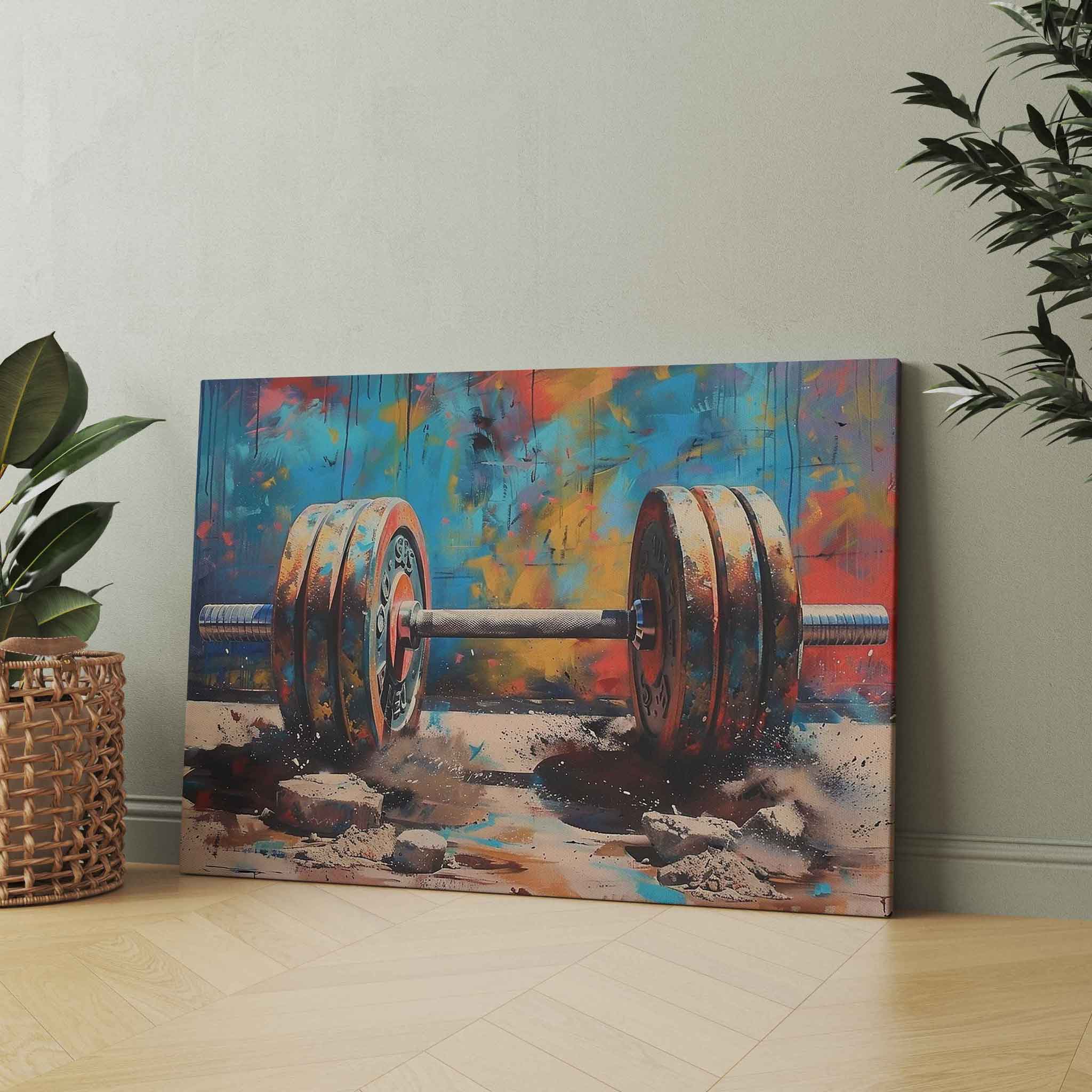 Hochwertiges Hantel-Leinwandbild - Perfekt für Gym & Zuhause