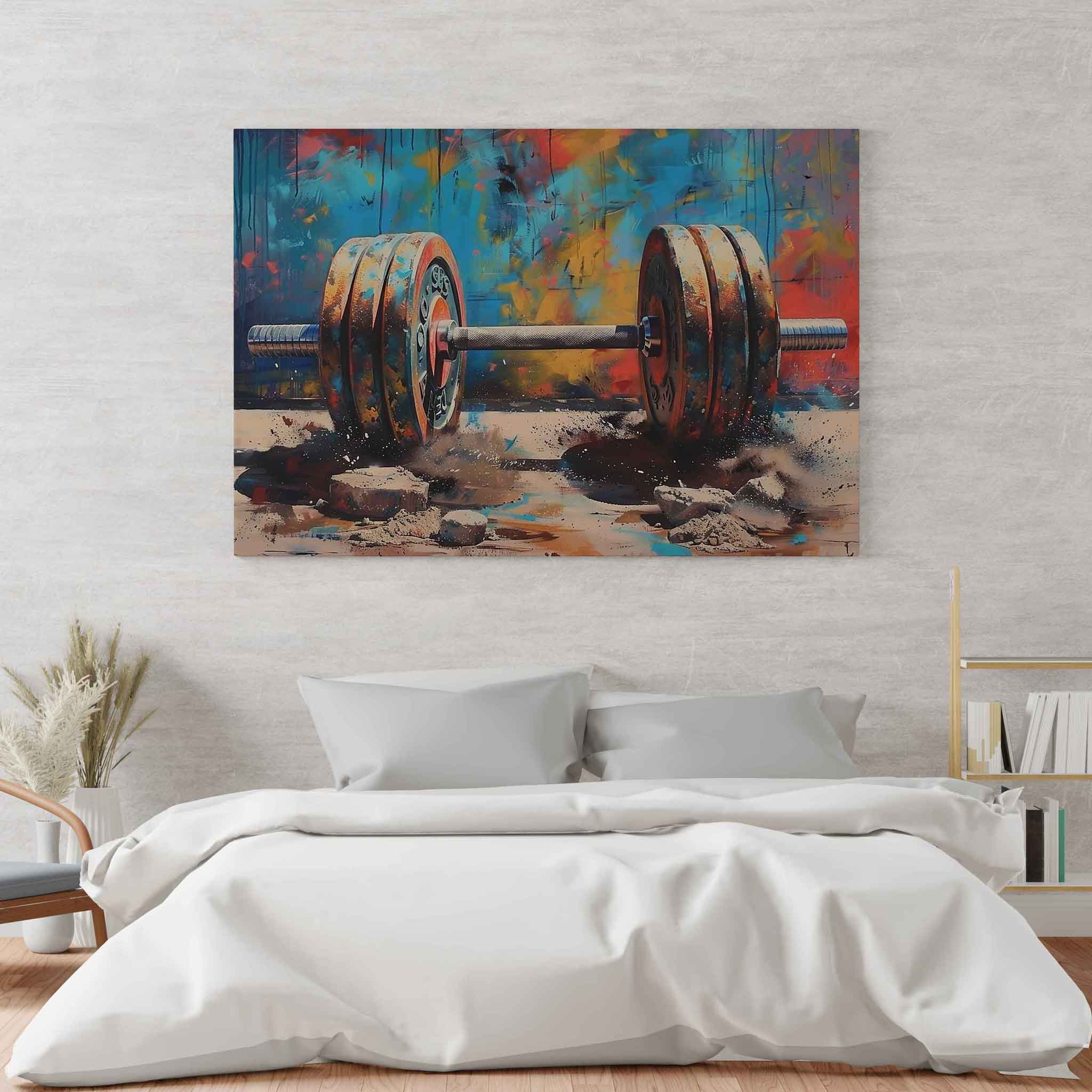Hochwertiges Hantel-Leinwandbild - Perfekt für Gym & Zuhause