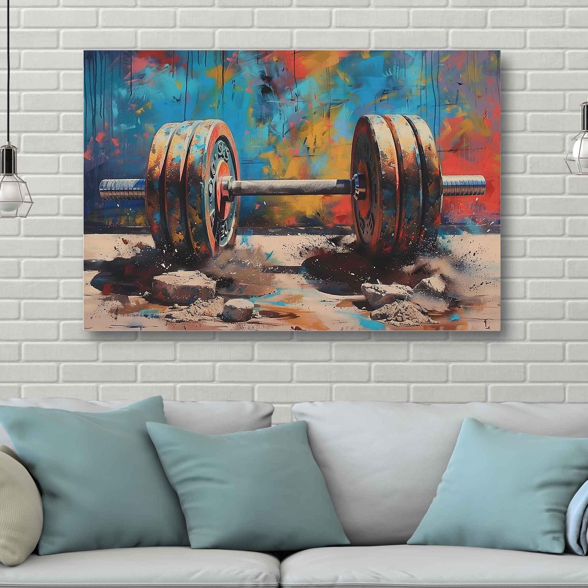 Hochwertiges Hantel-Leinwandbild - Perfekt für Gym & Zuhause