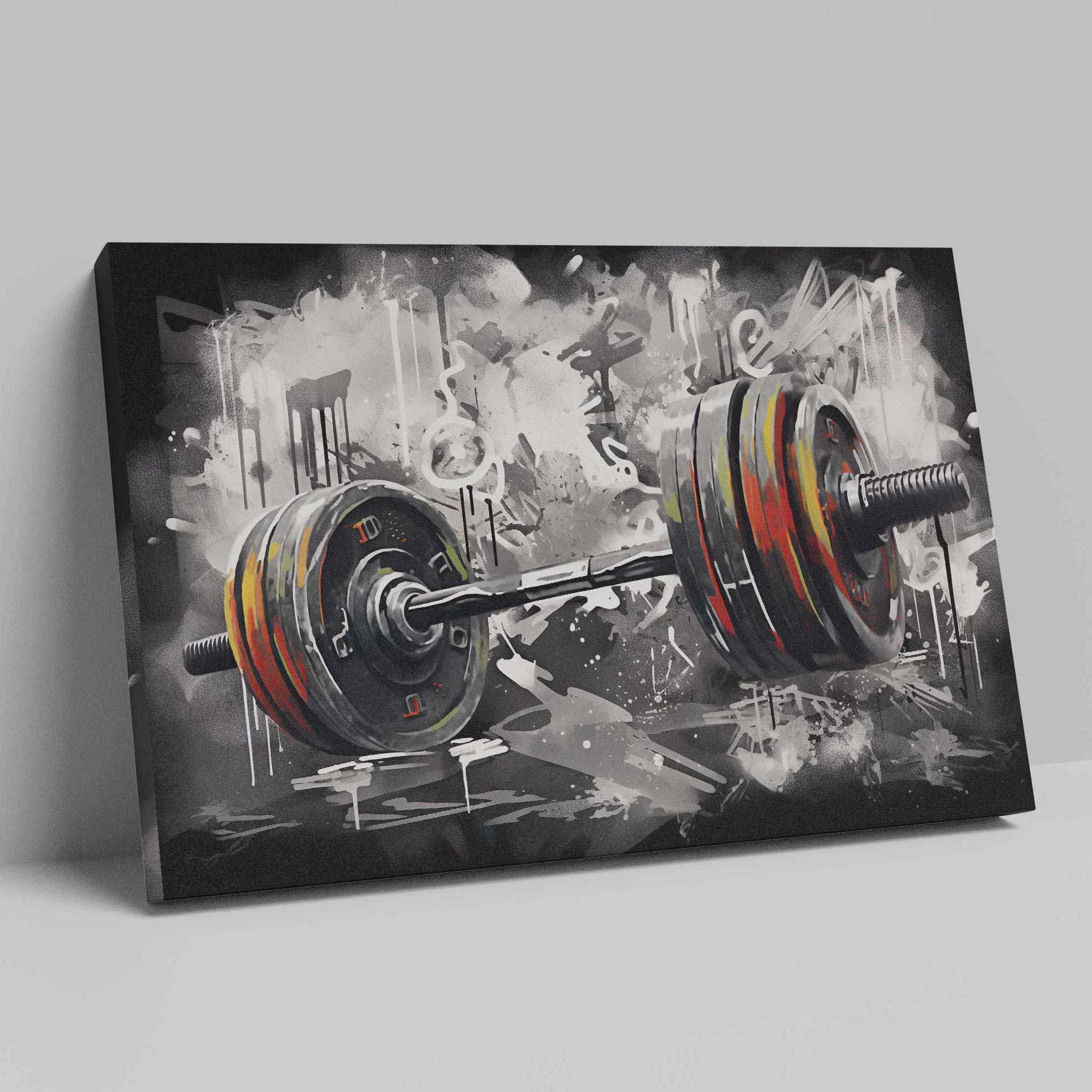 Hantel-Motiv als Wandkunst - Fitnessraum Deko