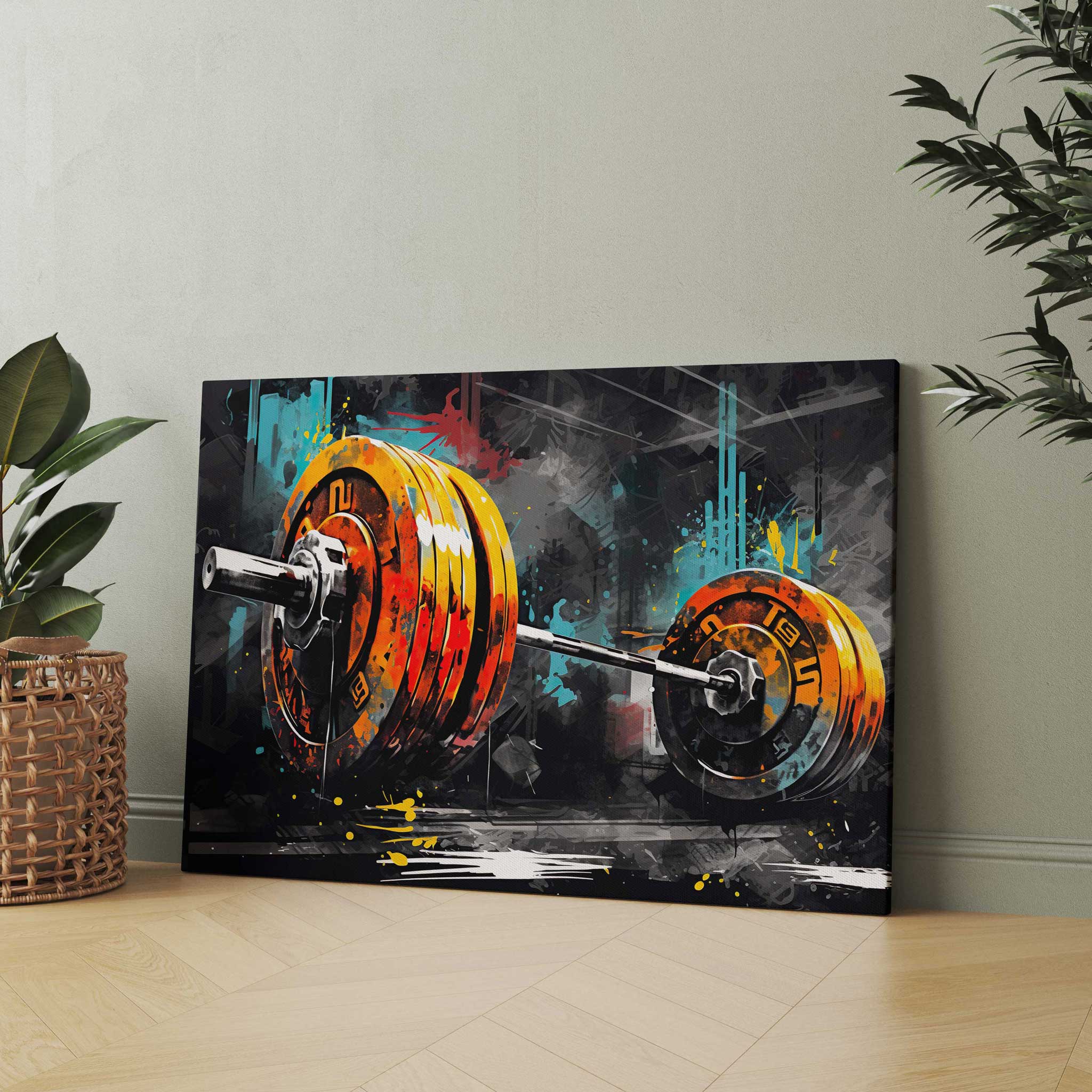 Hantel Leinwandbild - Wandkunst für Deinen Fitnessraum