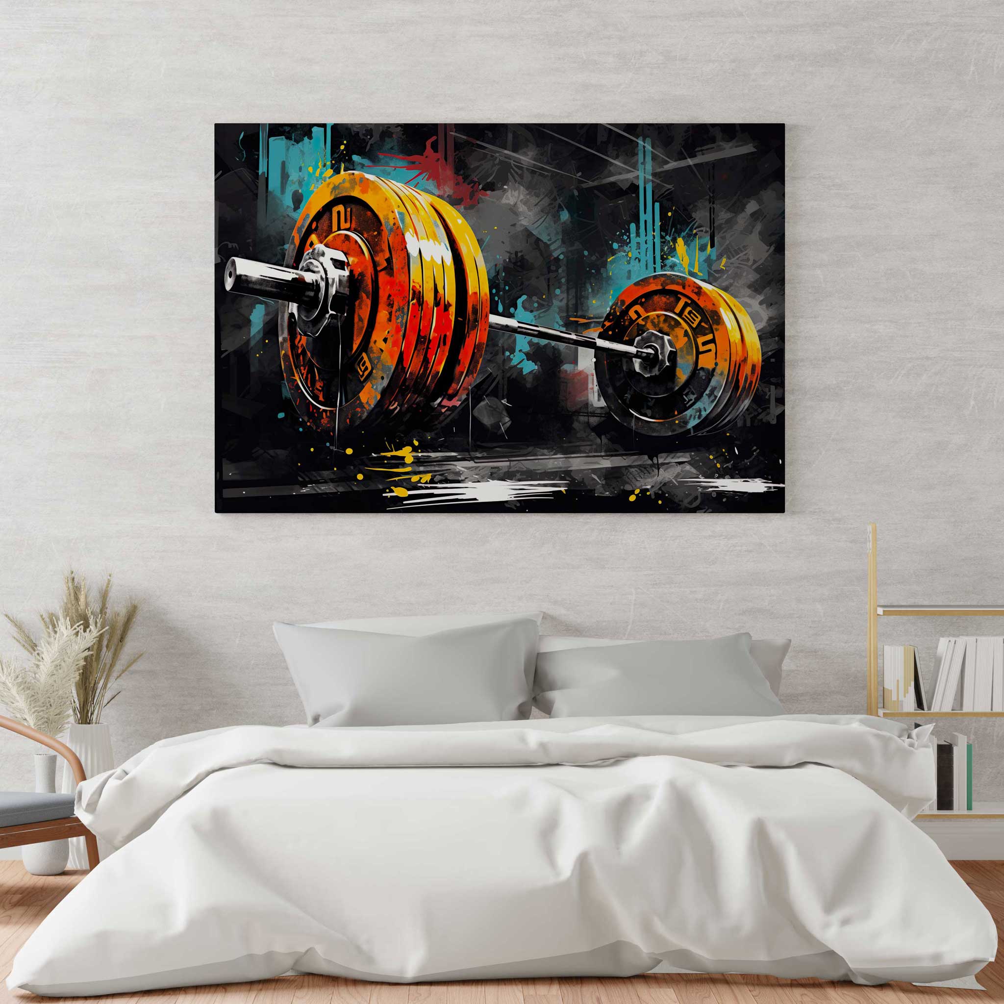 Hantel Leinwandbild - Wandkunst für Deinen Fitnessraum