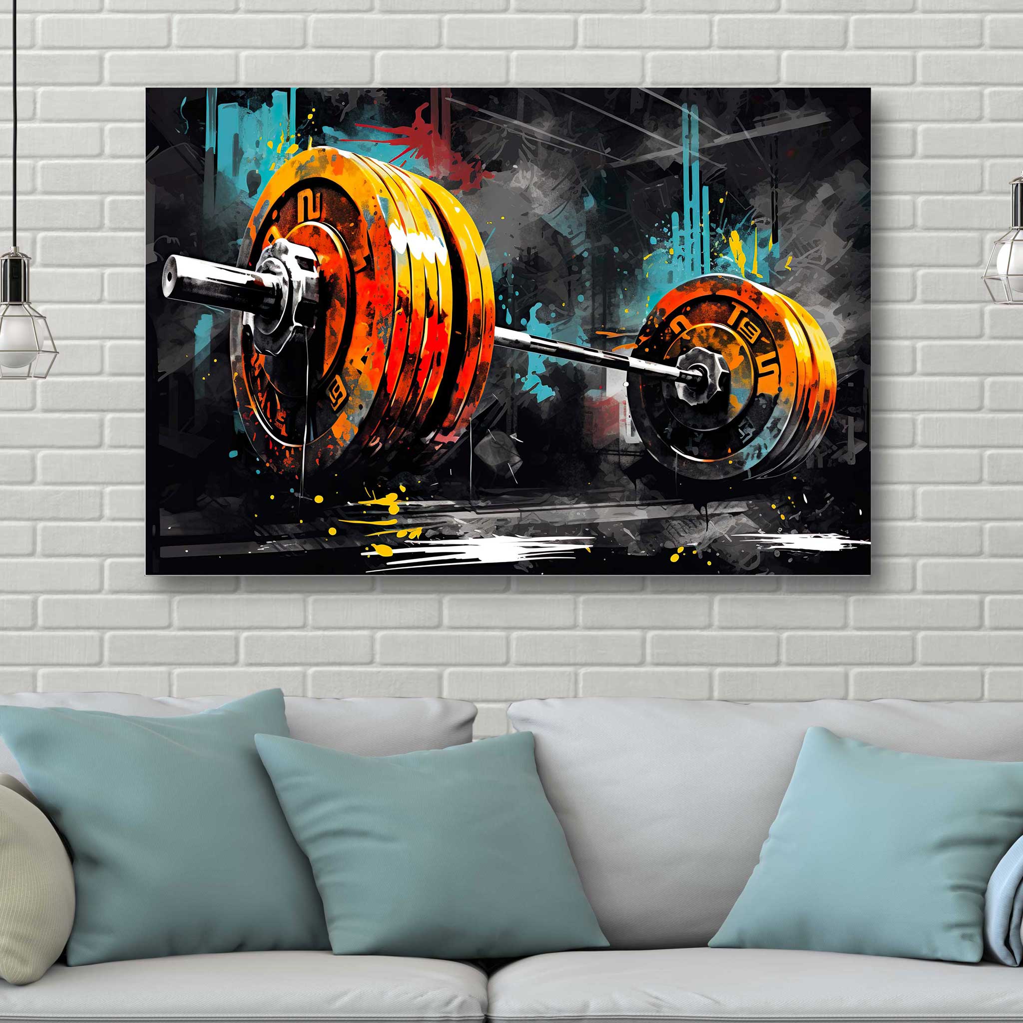 Hantel Leinwandbild - Wandkunst für Deinen Fitnessraum