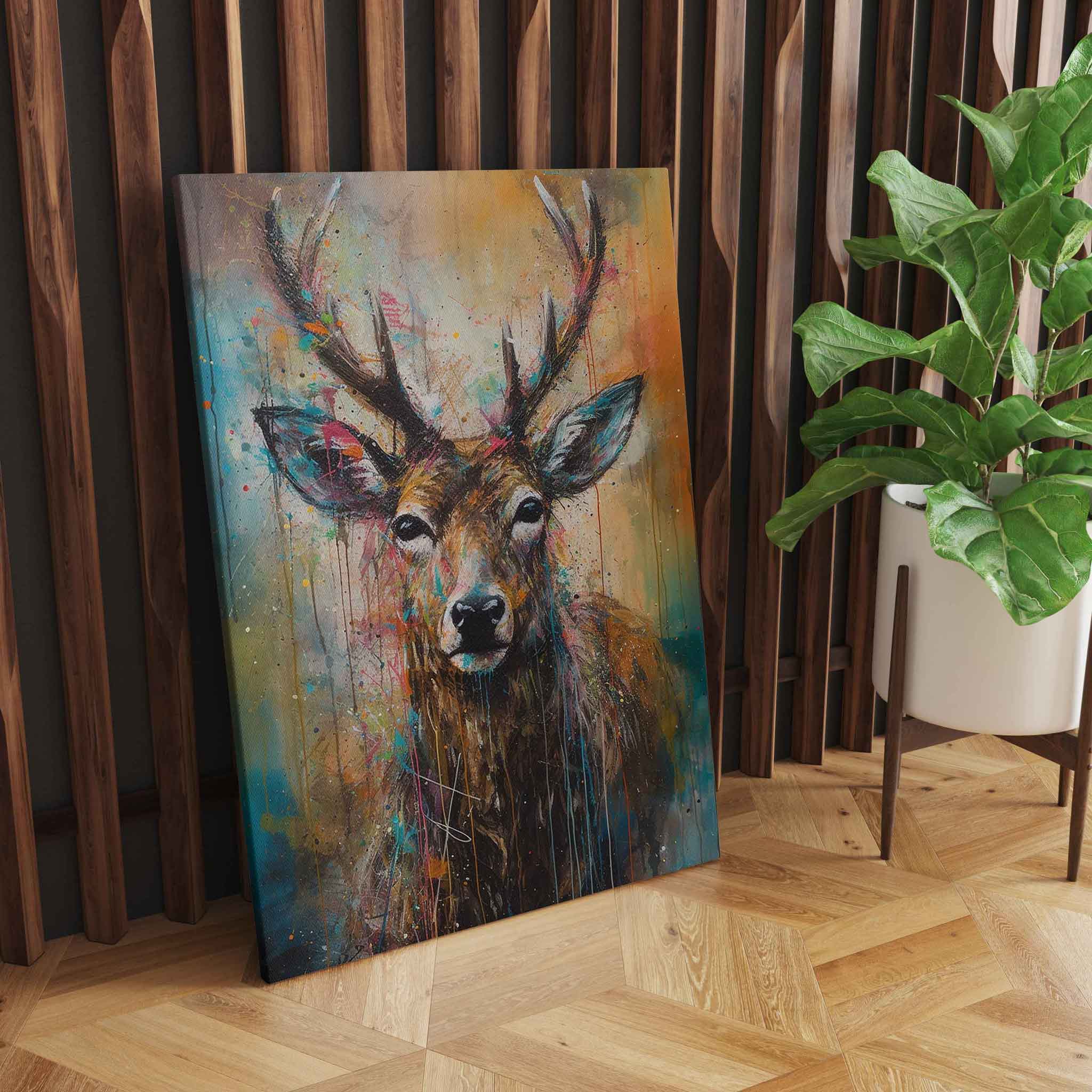 Hirsch Leinwandkunst - Modernes Wandbild