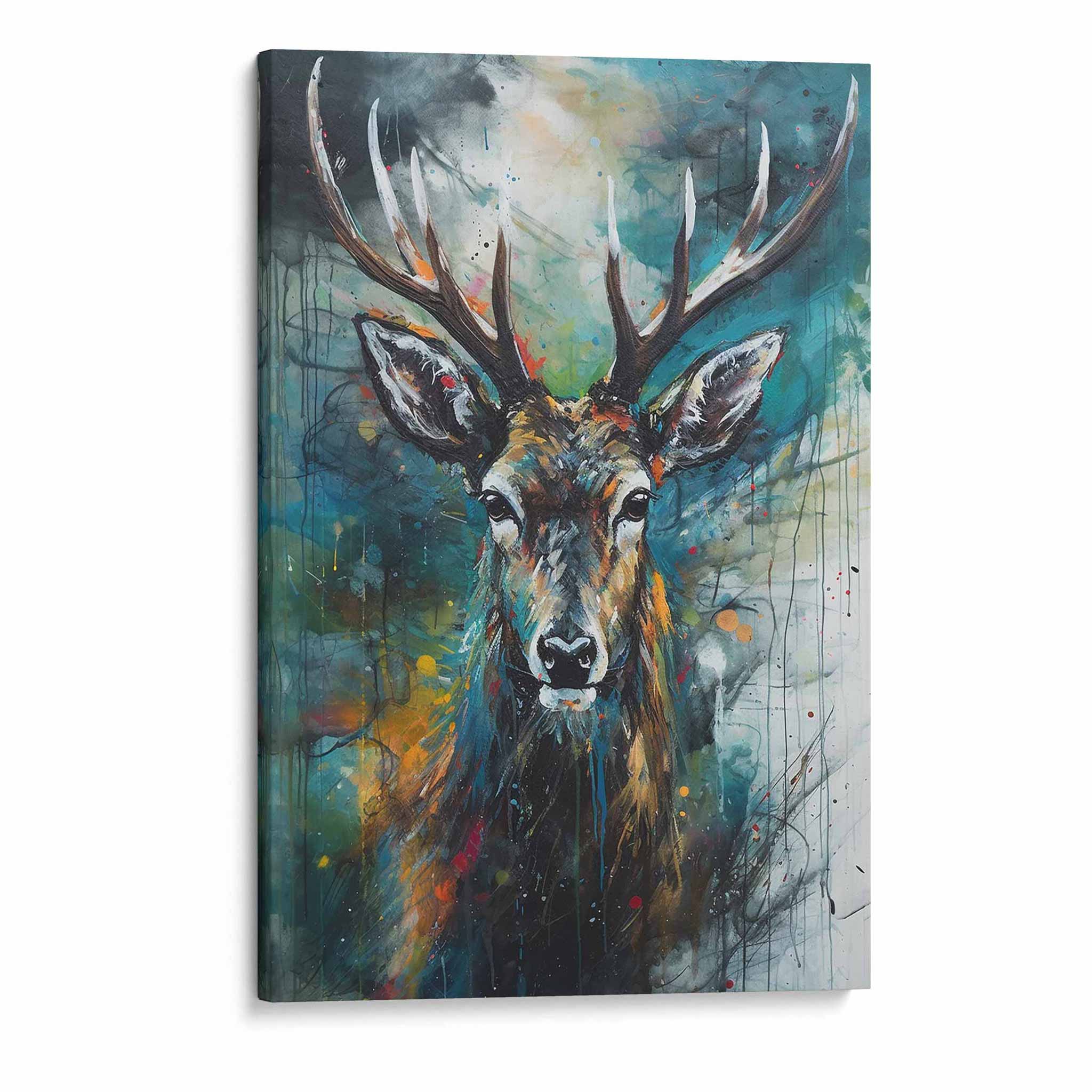 Elegantes Hirsch-Wandbild: Moderne Wildtier-Kunst