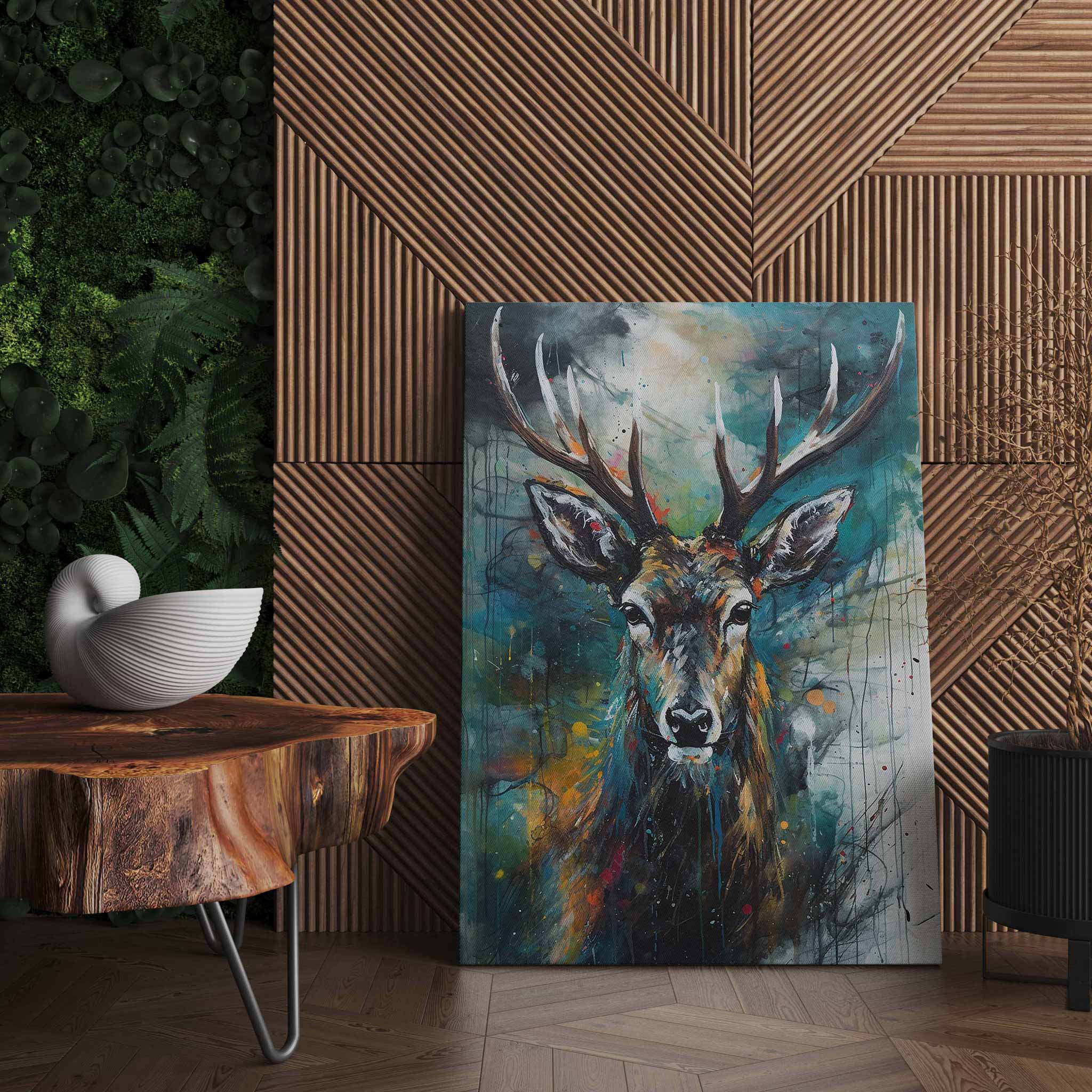 Elegantes Hirsch-Wandbild: Moderne Wildtier-Kunst