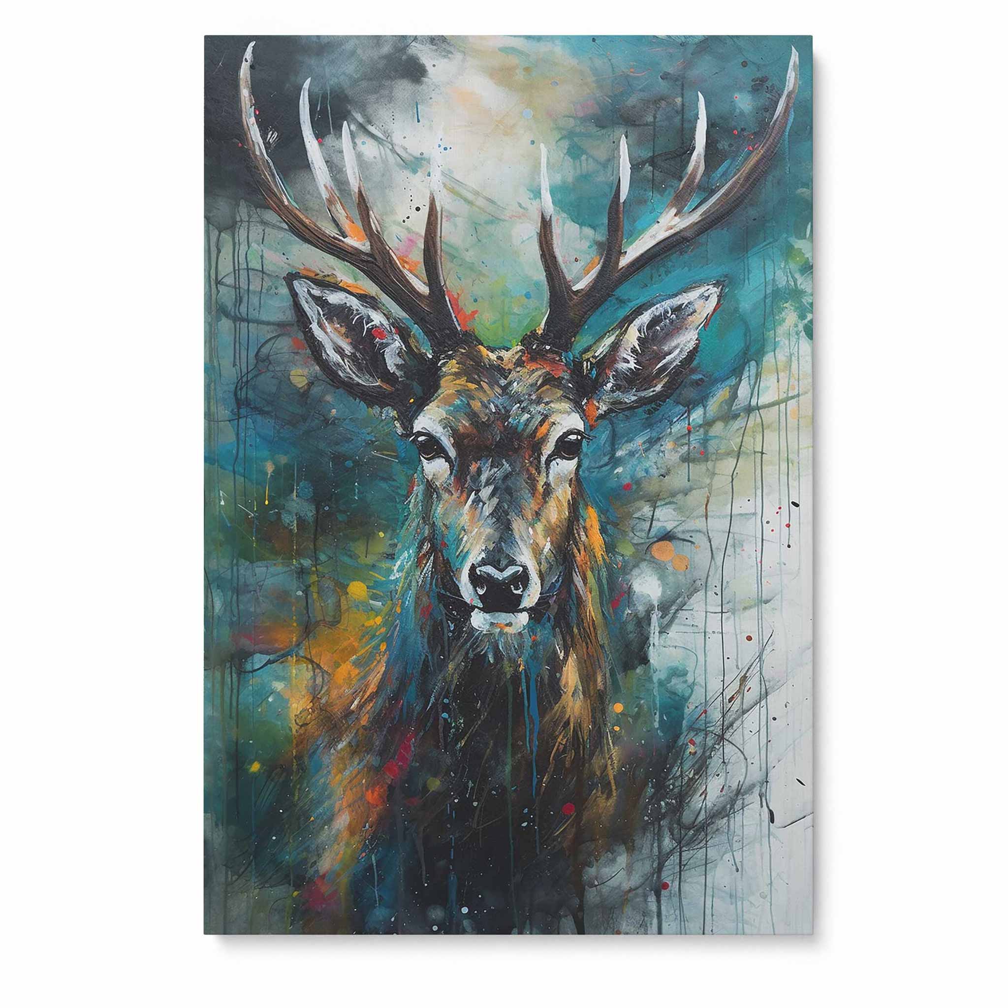 Elegantes Hirsch-Wandbild: Moderne Wildtier-Kunst