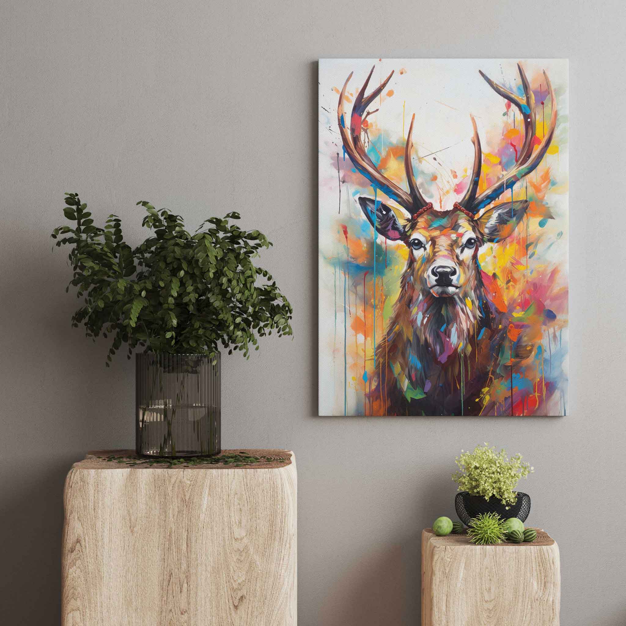 Moderne Hirsch-Leinwand: Blickfang in jedem Raum