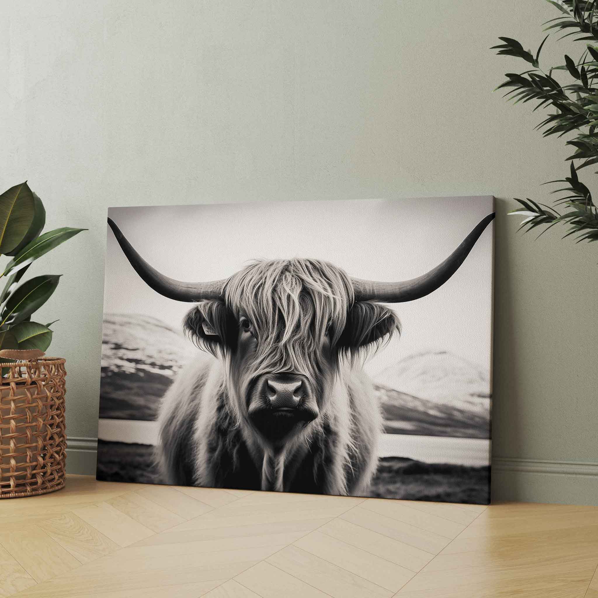 Leinwandbild Hochlandkuh Wall Art Wandbild Kunstwerk