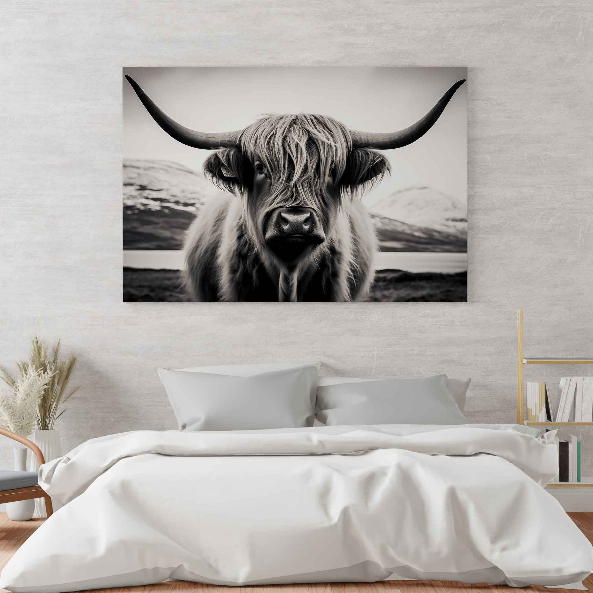 Leinwandbild Hochlandkuh Wall Art Wandbild Kunstwerk