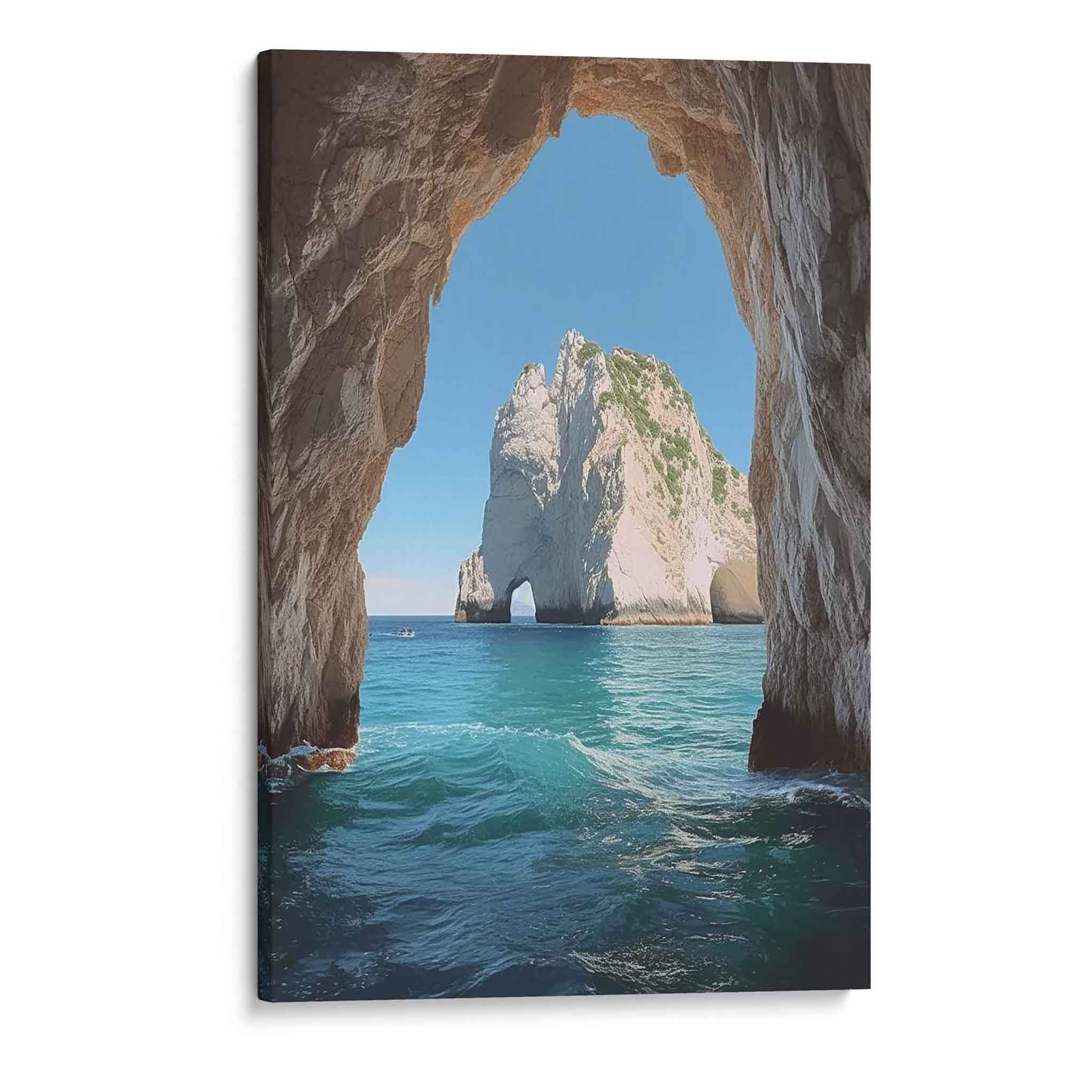 Felsen und Höhlen im Meer - Wall Art Wandbild Kunstwerk