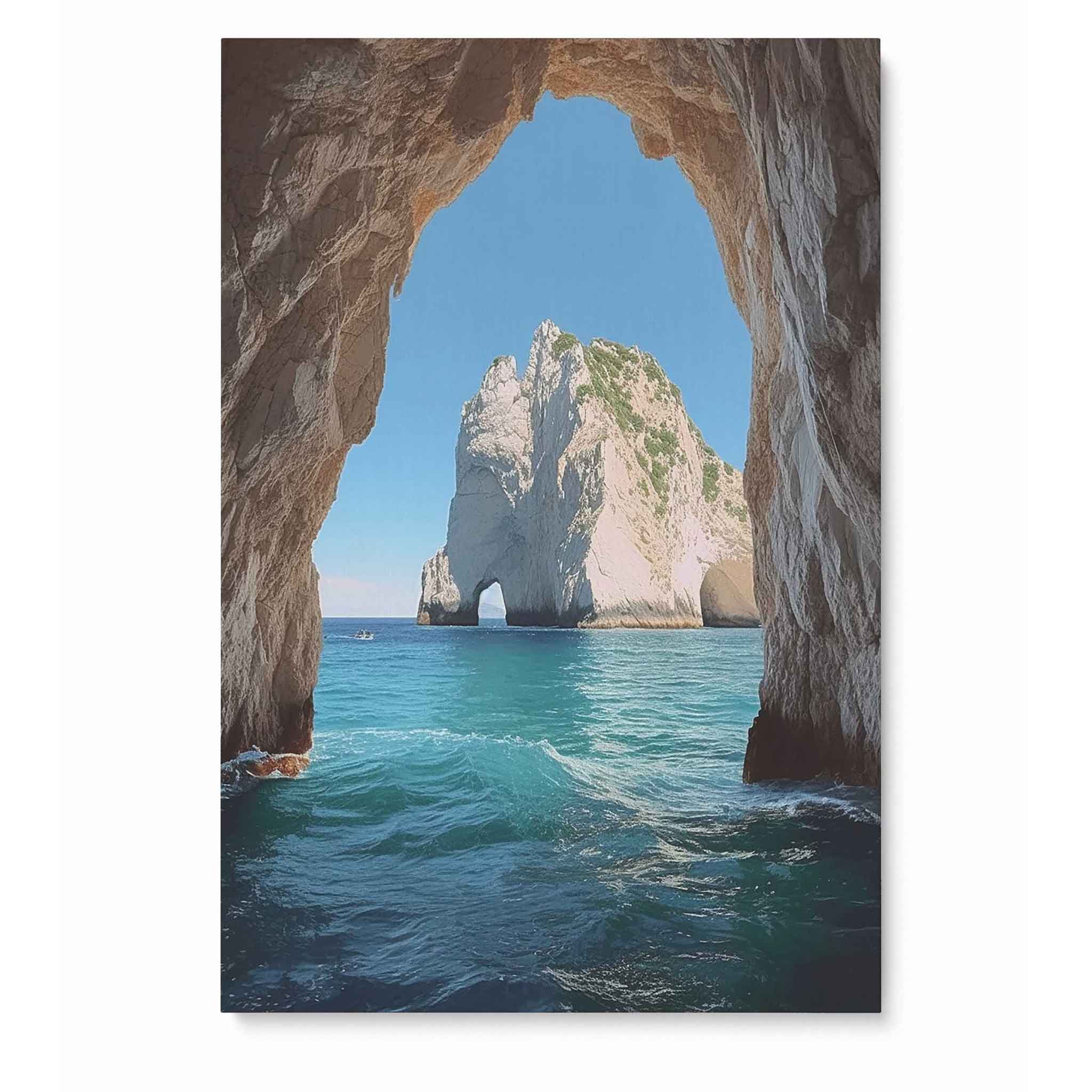 Felsen und Höhlen im Meer - Wall Art Wandbild Kunstwerk