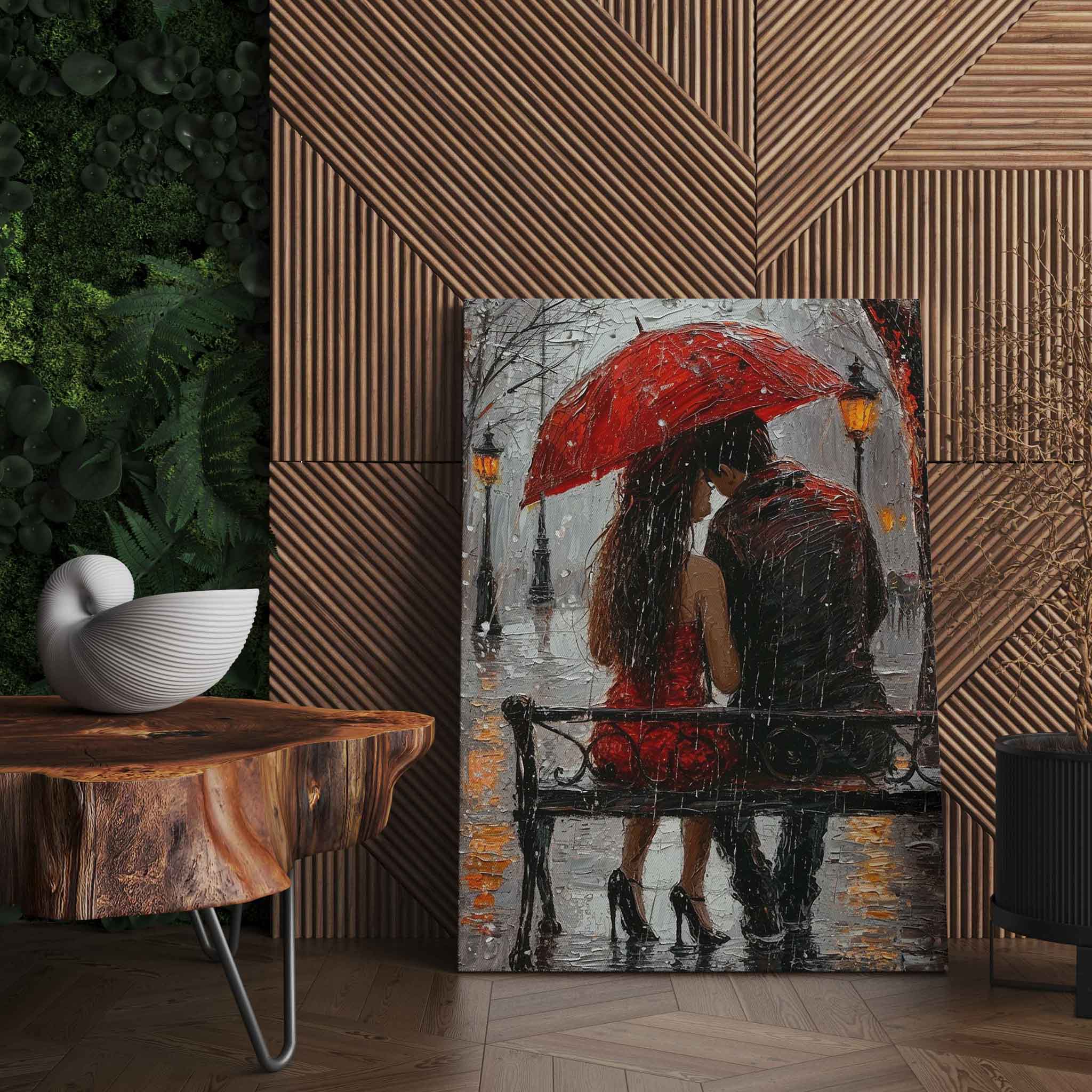 Romantisches Leinwandbild eines Liebespaars - Wandbild Wallart Kunstwerk