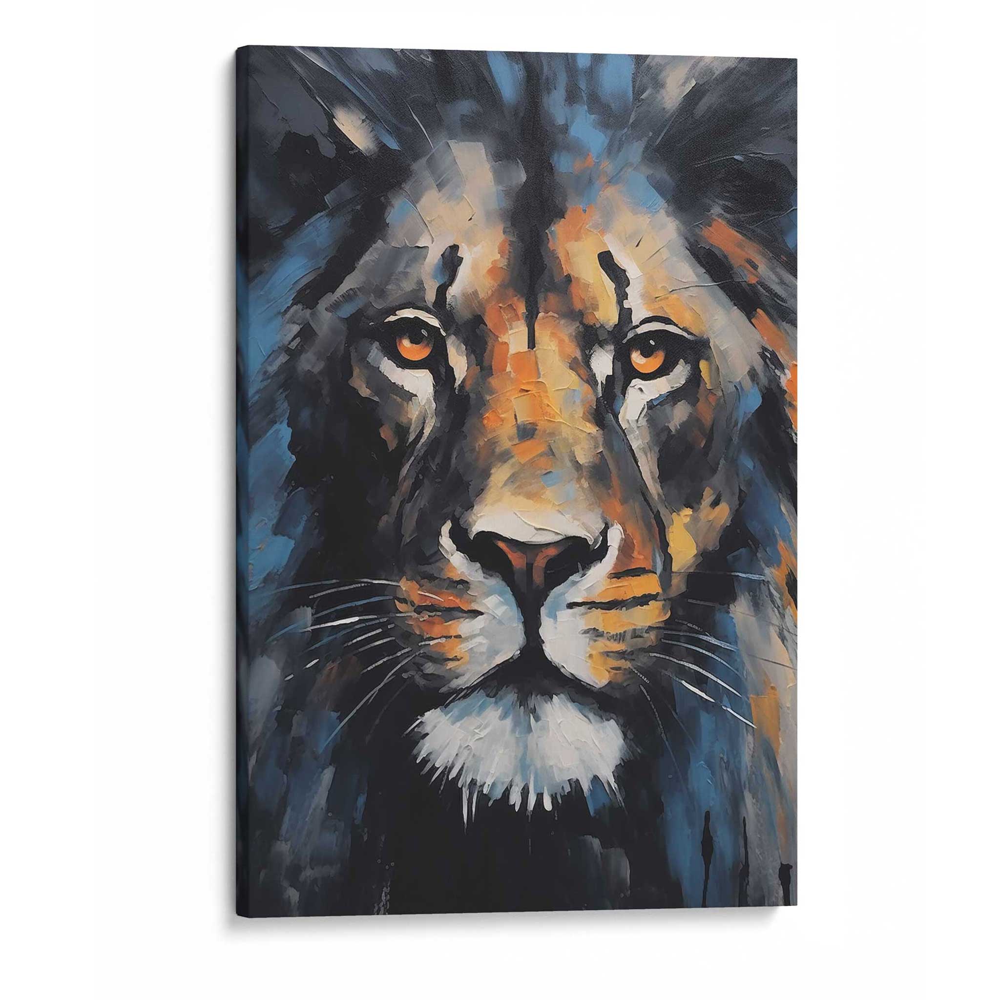 Abstrakter Löwe Leinwandbild Gemälde Tier Wandkunst