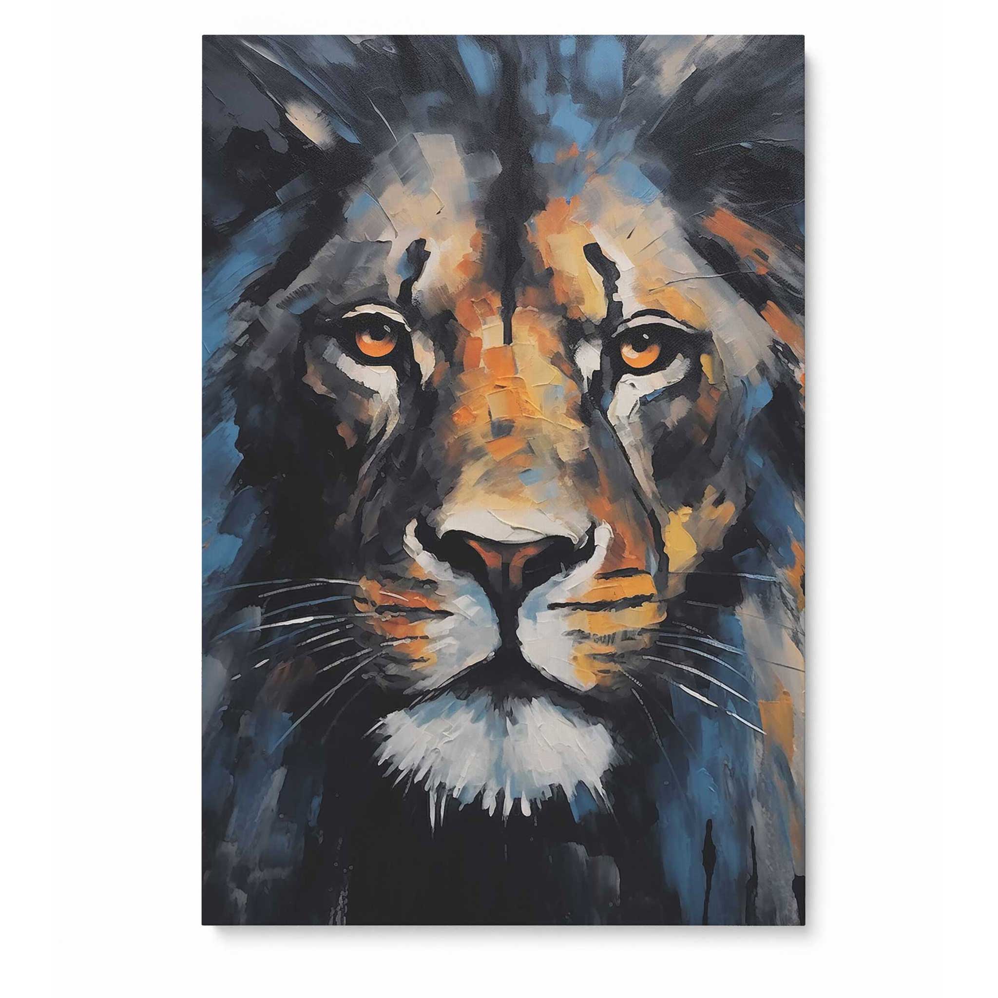 Abstrakter Löwe Leinwandbild Gemälde Tier Wandkunst