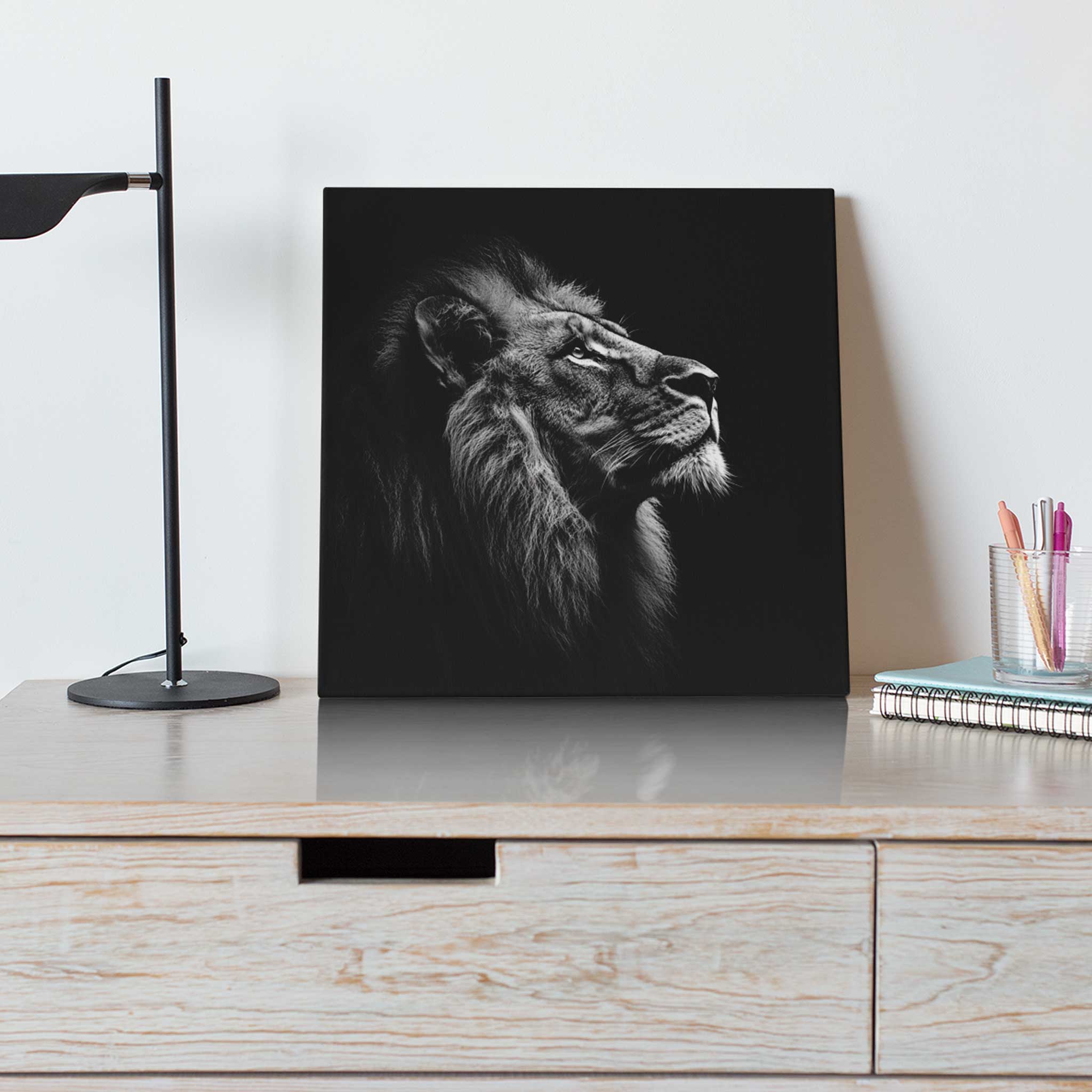 Majestätisches Löwen Portrait | Löwe Leinwandbild