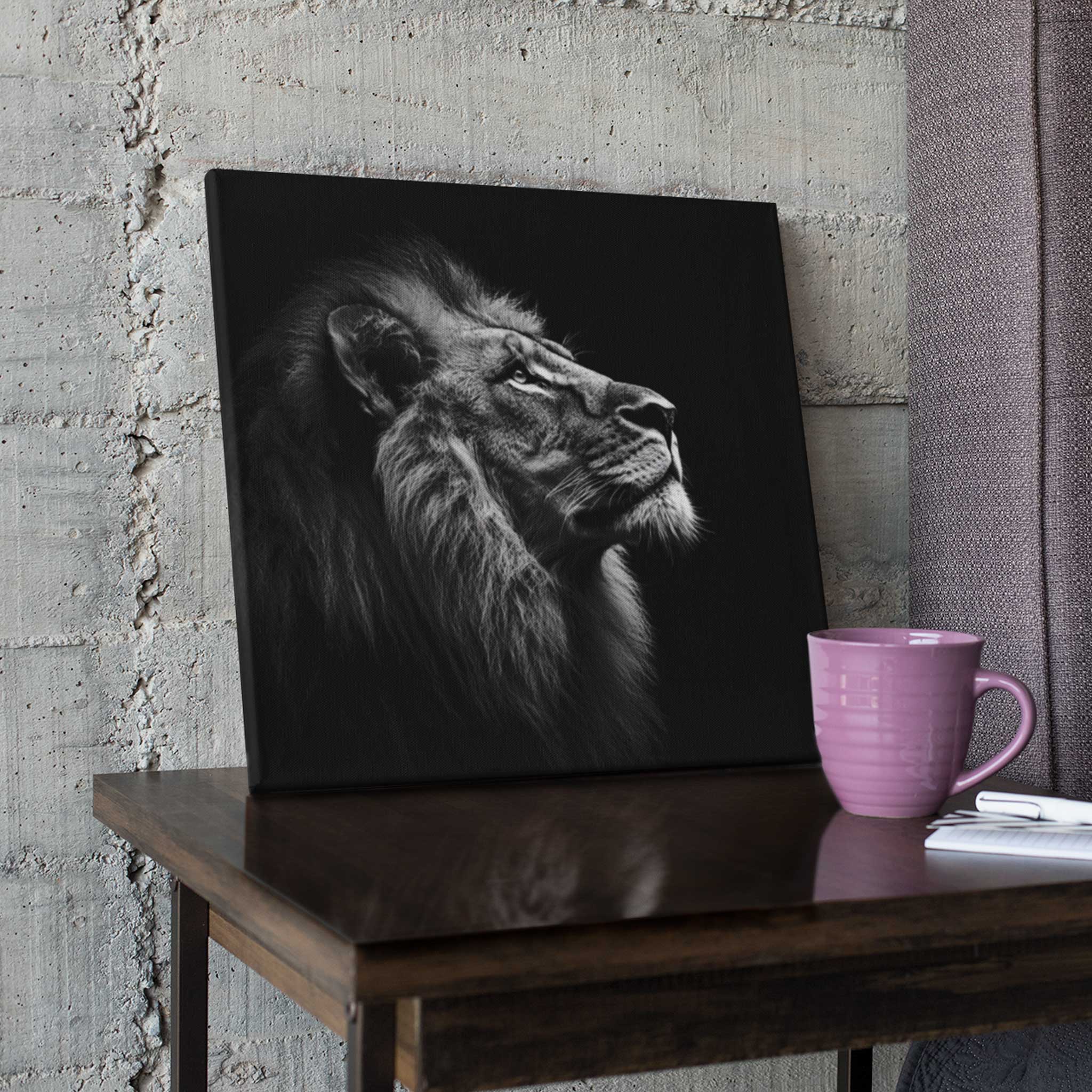 Majestätisches Löwen Portrait | Löwe Leinwandbild