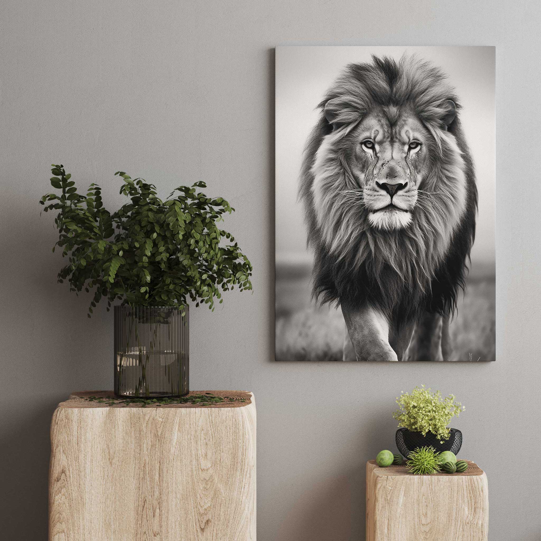 Löwe Leinwandbild Wall Art Wandbild Kunstwerk