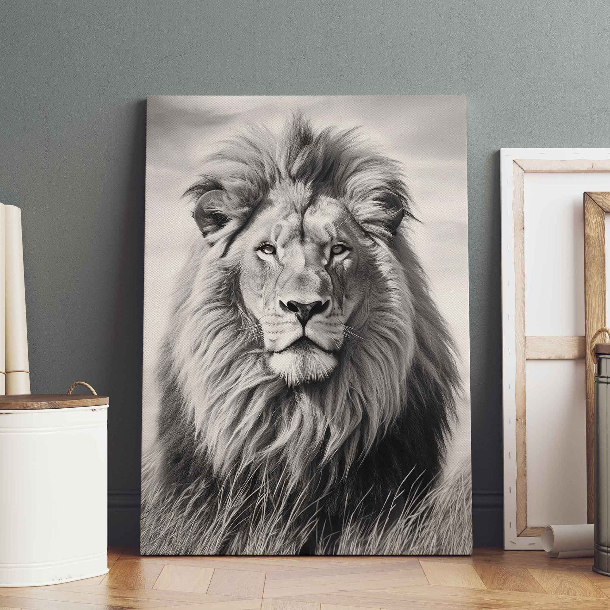 Löwe Leinwandbild Wall Art Wandbild Kunstwerk