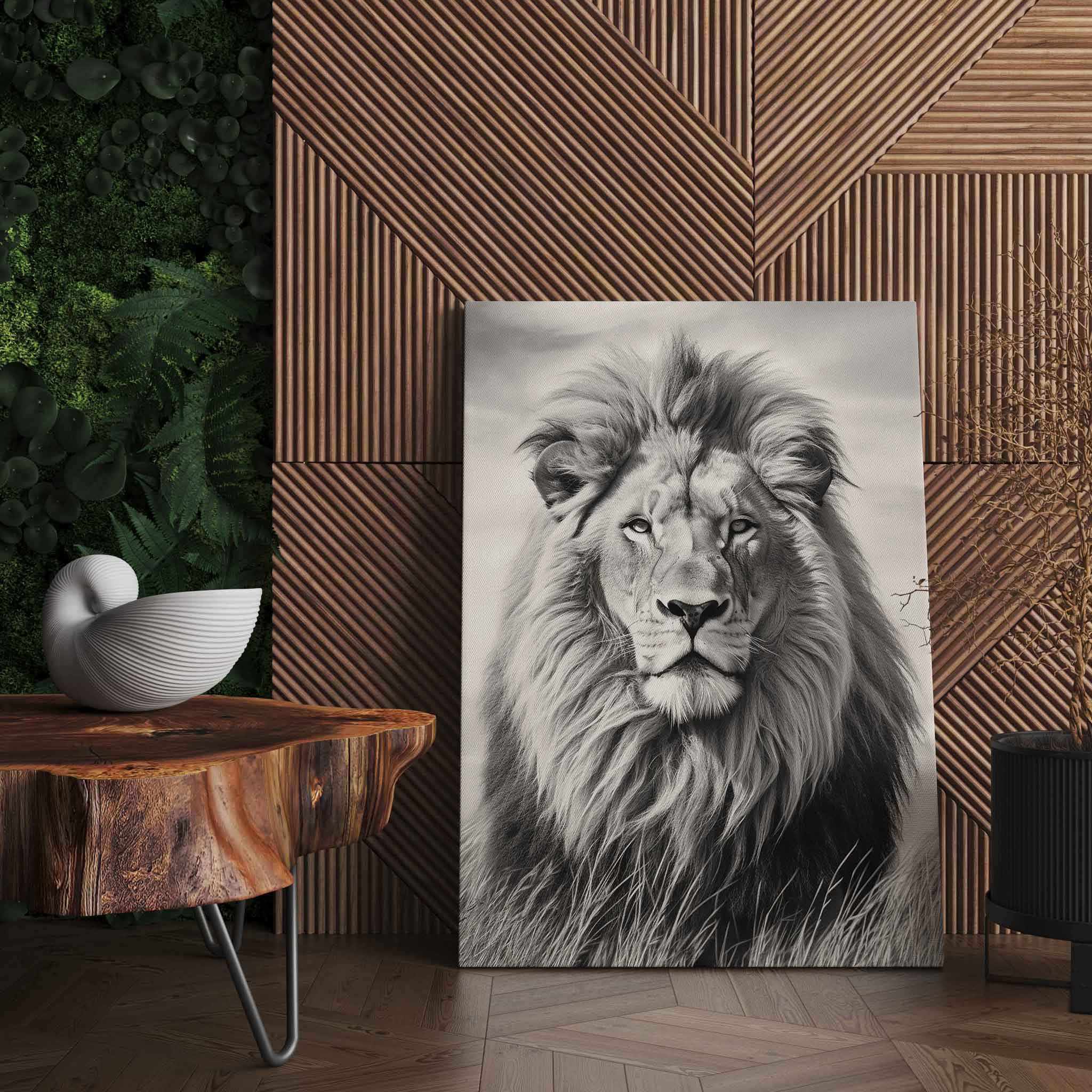 Löwe Leinwandbild Wall Art Wandbild Kunstwerk