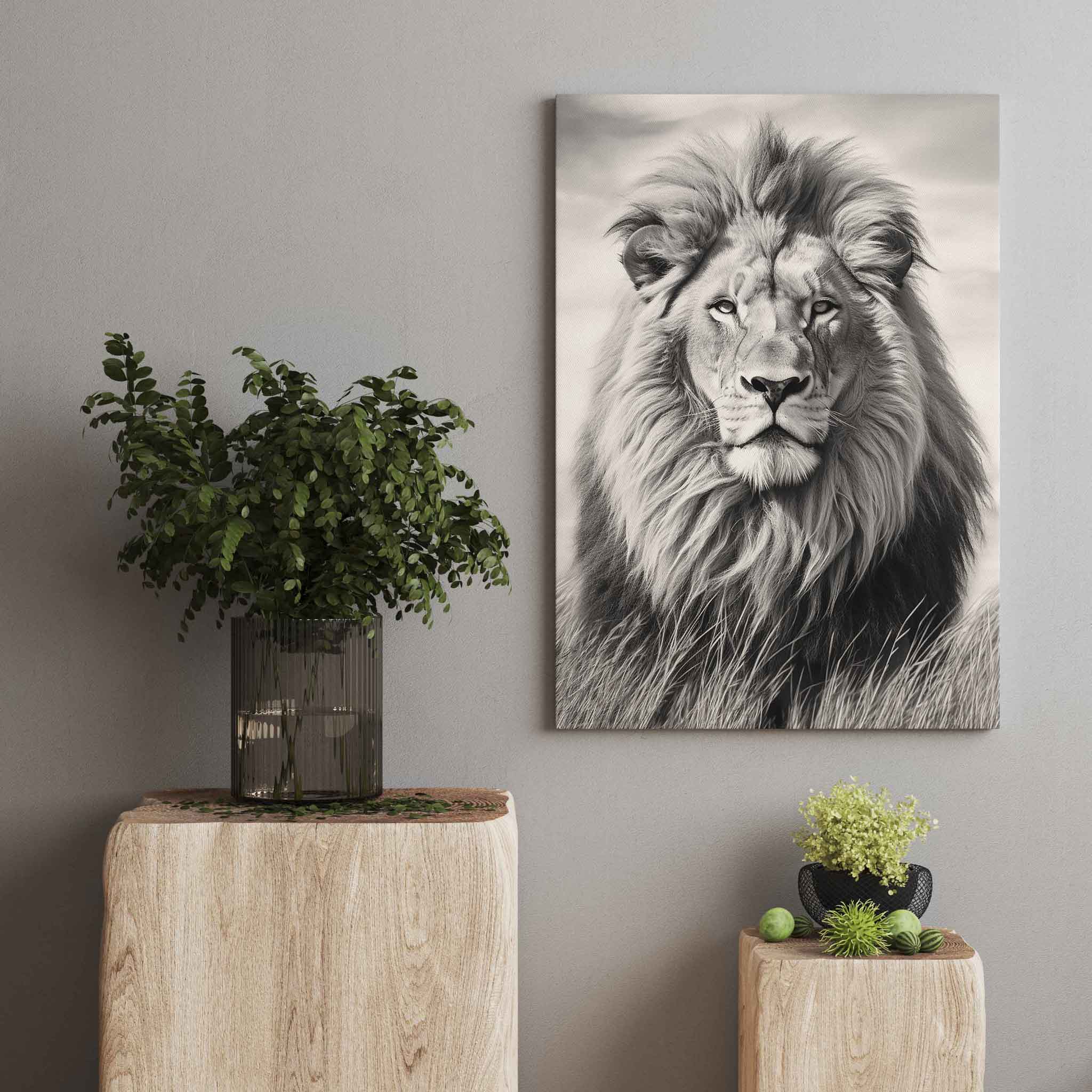 Löwe Leinwandbild Wall Art Wandbild Kunstwerk