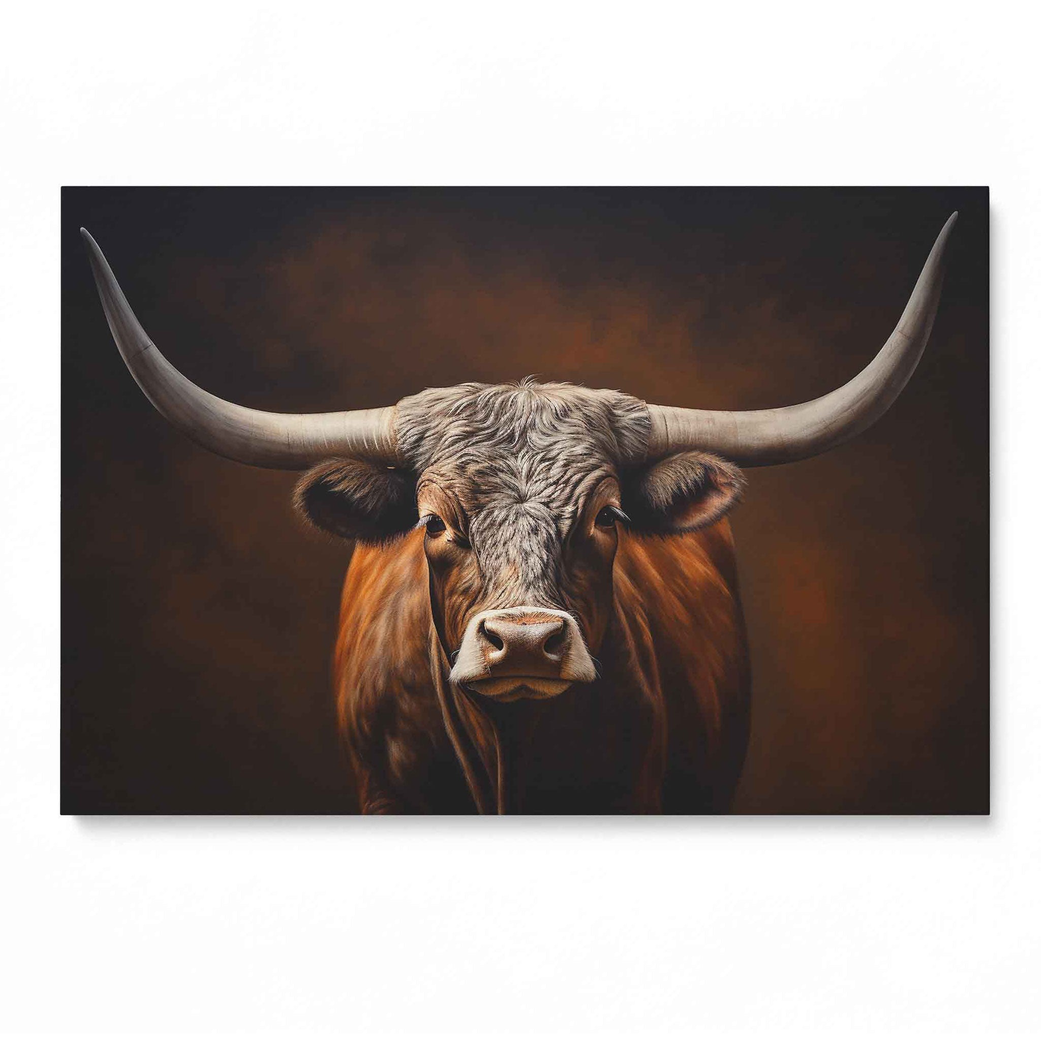 Texas Longhorn Kuh Rind Leinwandbild Wandkunst