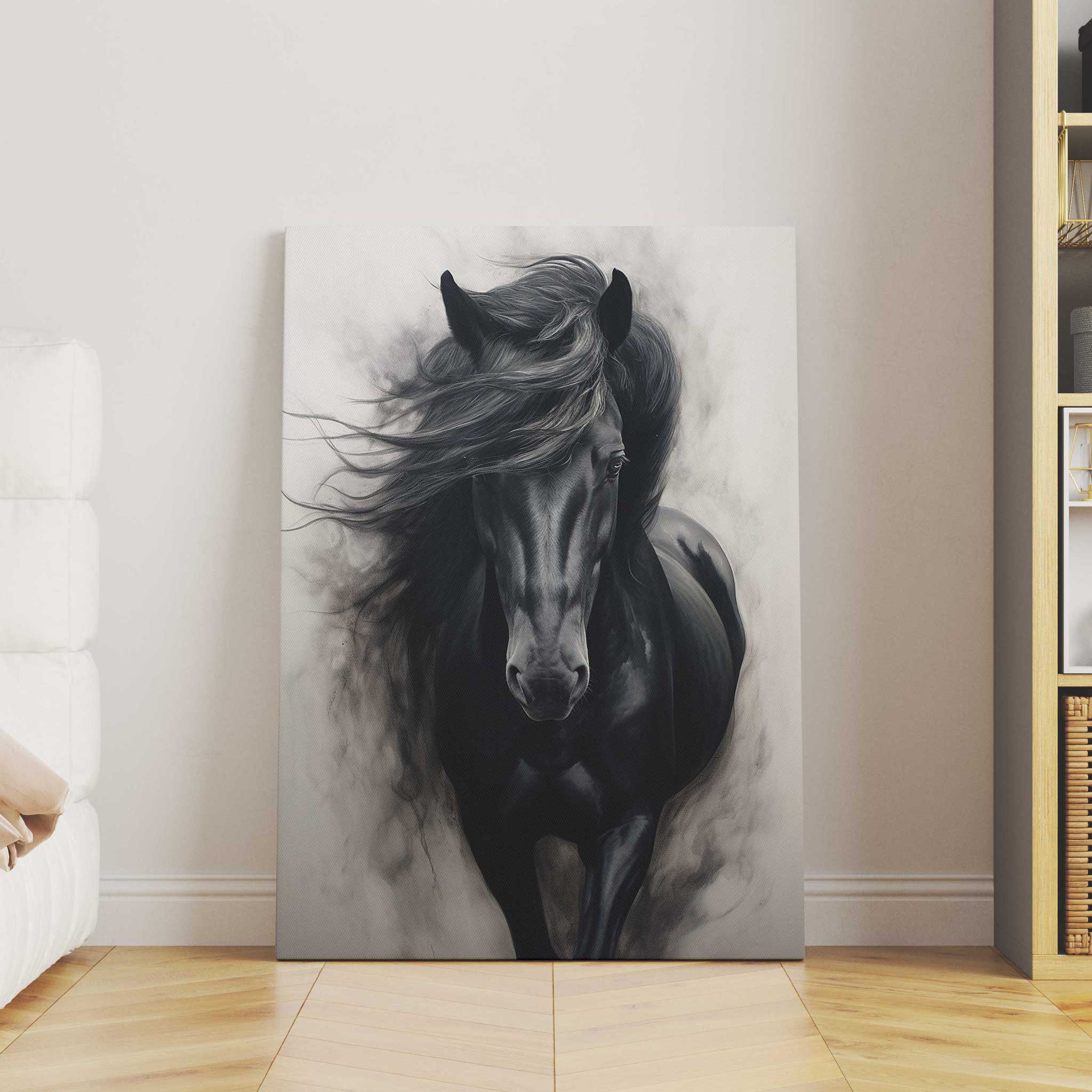 Pferd Leinwandbild Pferdeportrait Wandkunst abstrakte Tier Malerei