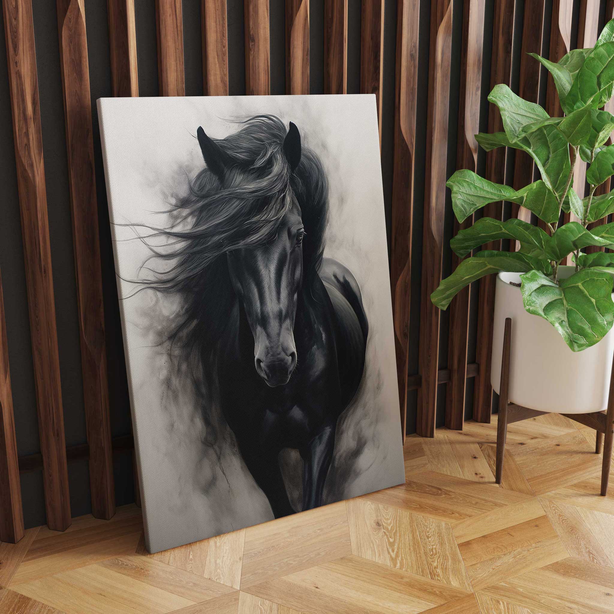 Pferd Leinwandbild Pferdeportrait Wandkunst abstrakte Tier Malerei