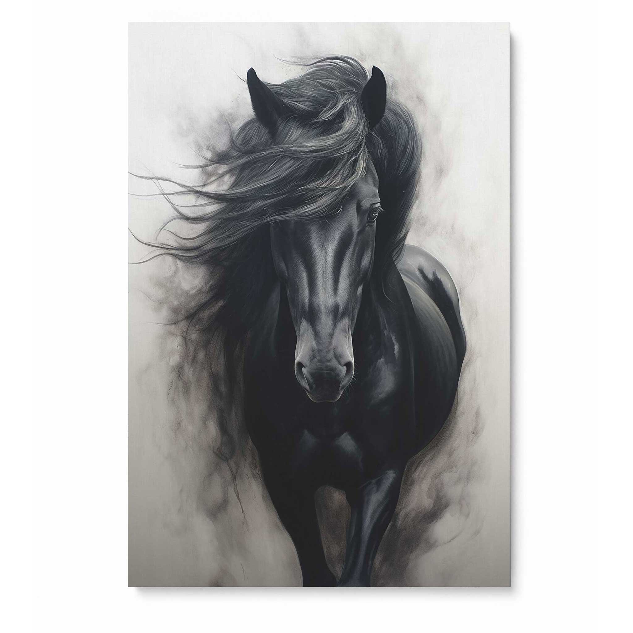 Pferd Leinwandbild Pferdeportrait Wandkunst abstrakte Tier Malerei