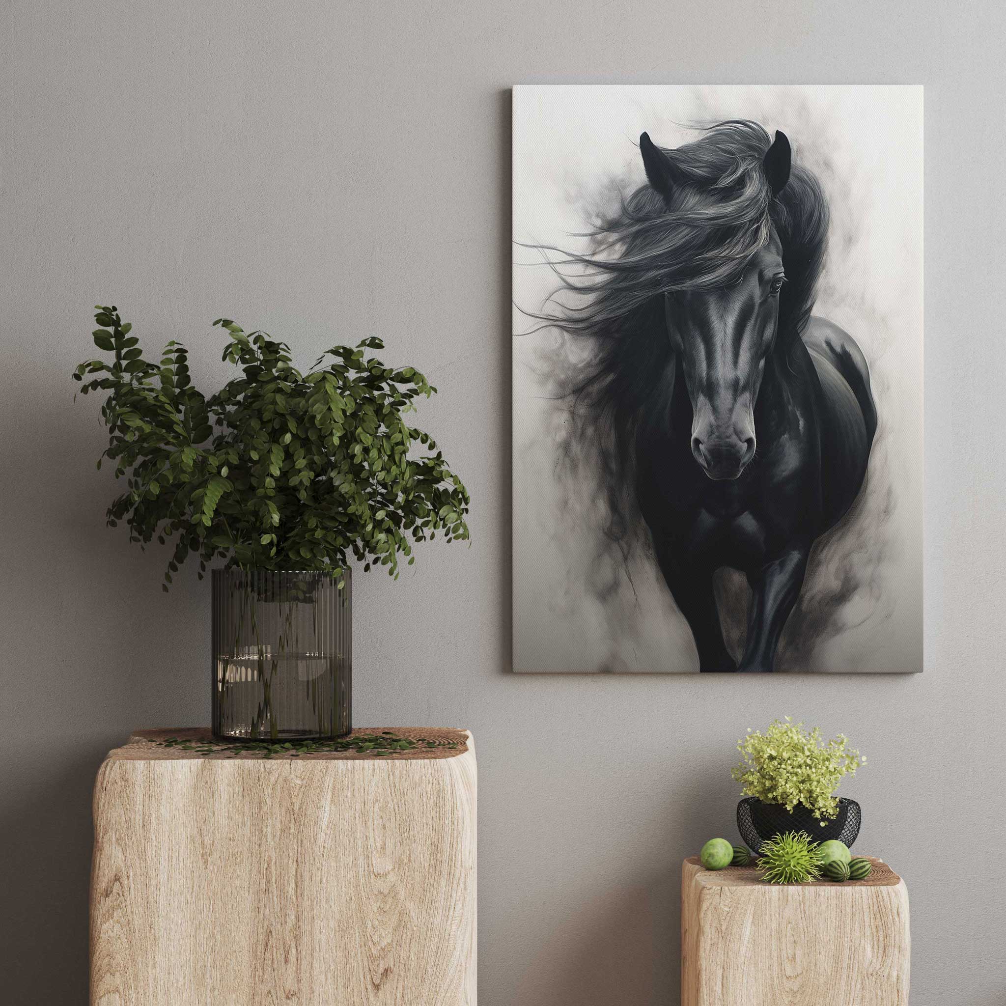 Pferd Leinwandbild Pferdeportrait Wandkunst abstrakte Tier Malerei