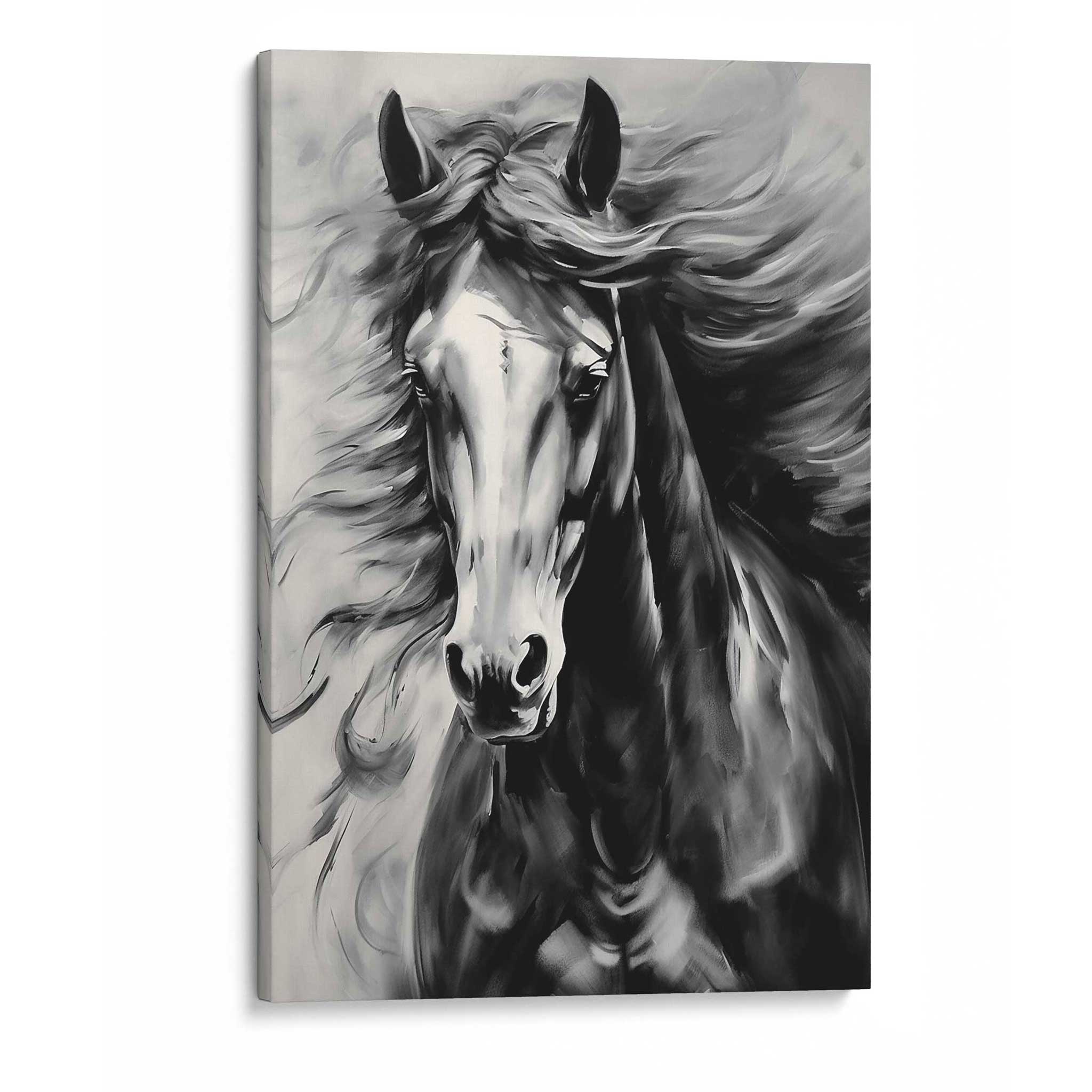 Pferd Leinwandbild Pferdeportrait Wandkunst abstrakte Tier Malerei