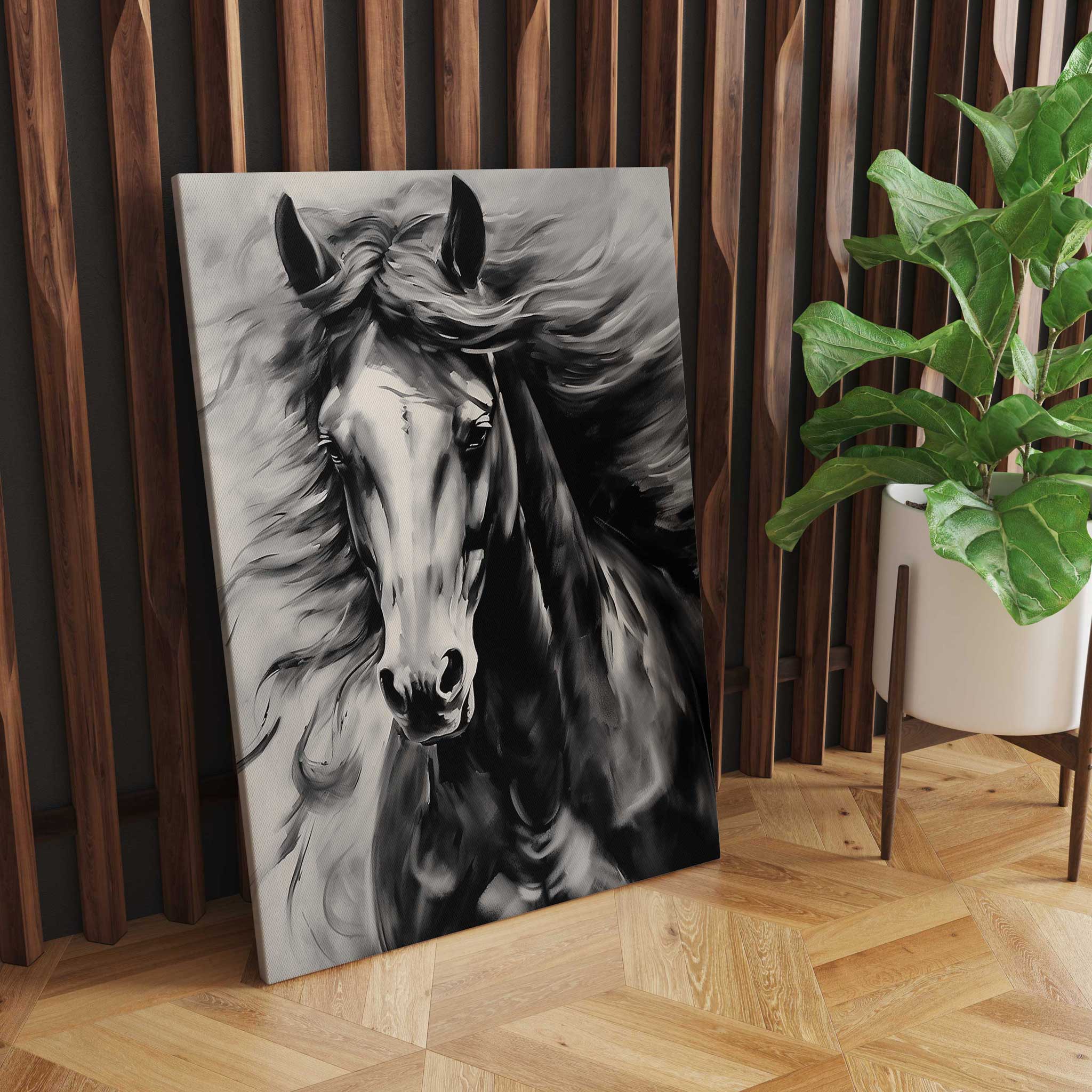 Pferd Leinwandbild Pferdeportrait Wandkunst abstrakte Tier Malerei