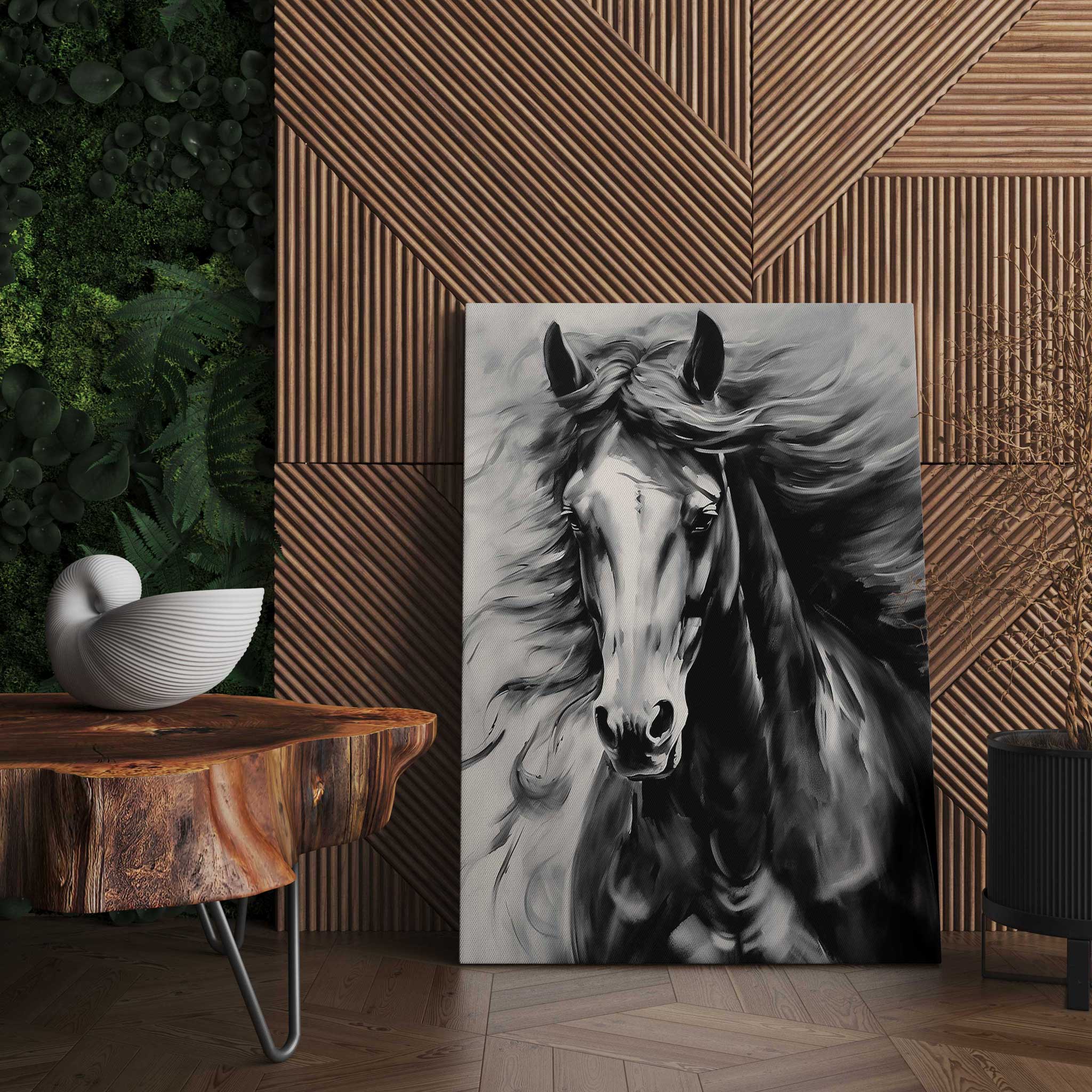 Pferd Leinwandbild Pferdeportrait Wandkunst abstrakte Tier Malerei