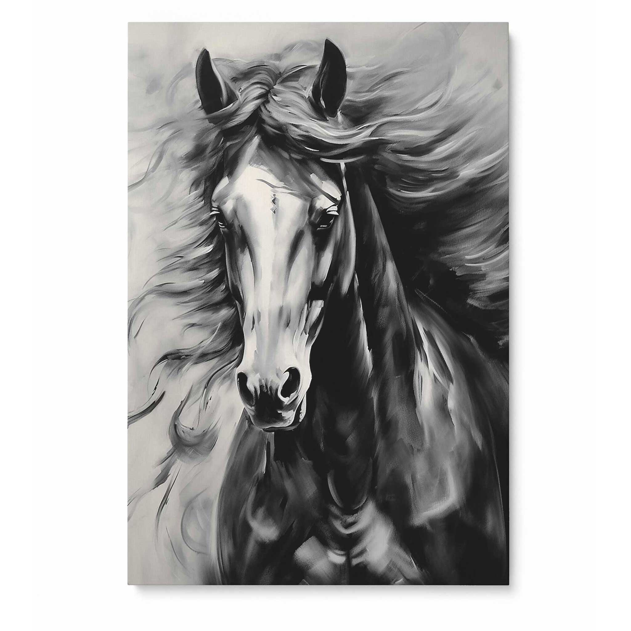 Pferd Leinwandbild Pferdeportrait Wandkunst abstrakte Tier Malerei