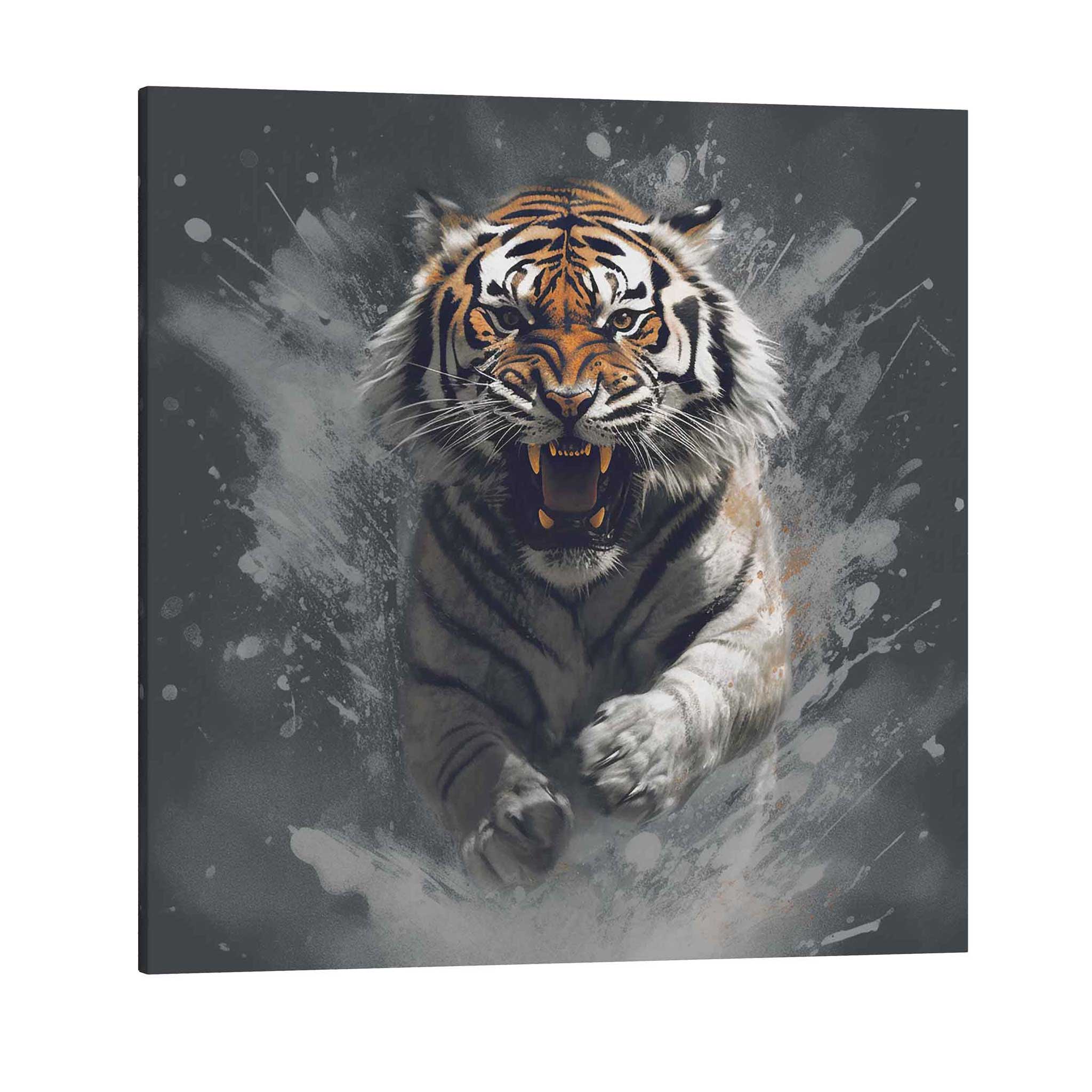 Tiger Leinwandbild Wildtier Gemälde Wandbild