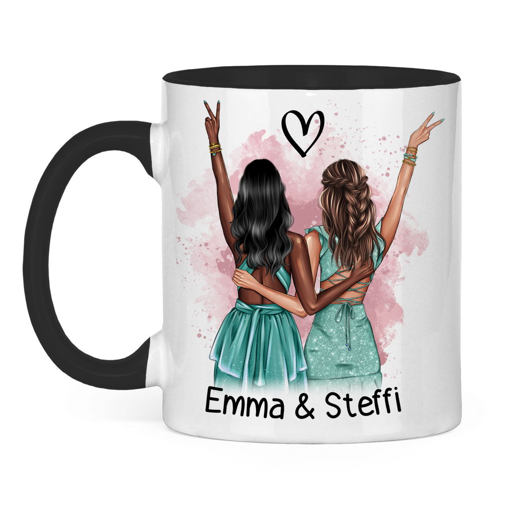 Tasse zweifarbig Emma & Steffi