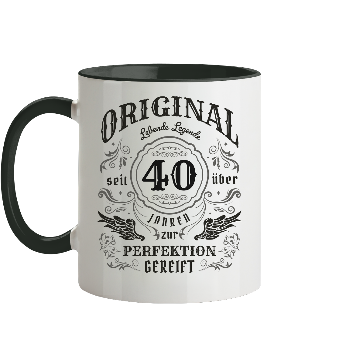 Geschenk zum 40. Geburtstag - Lebende Legende - Tasse zweifarbig
