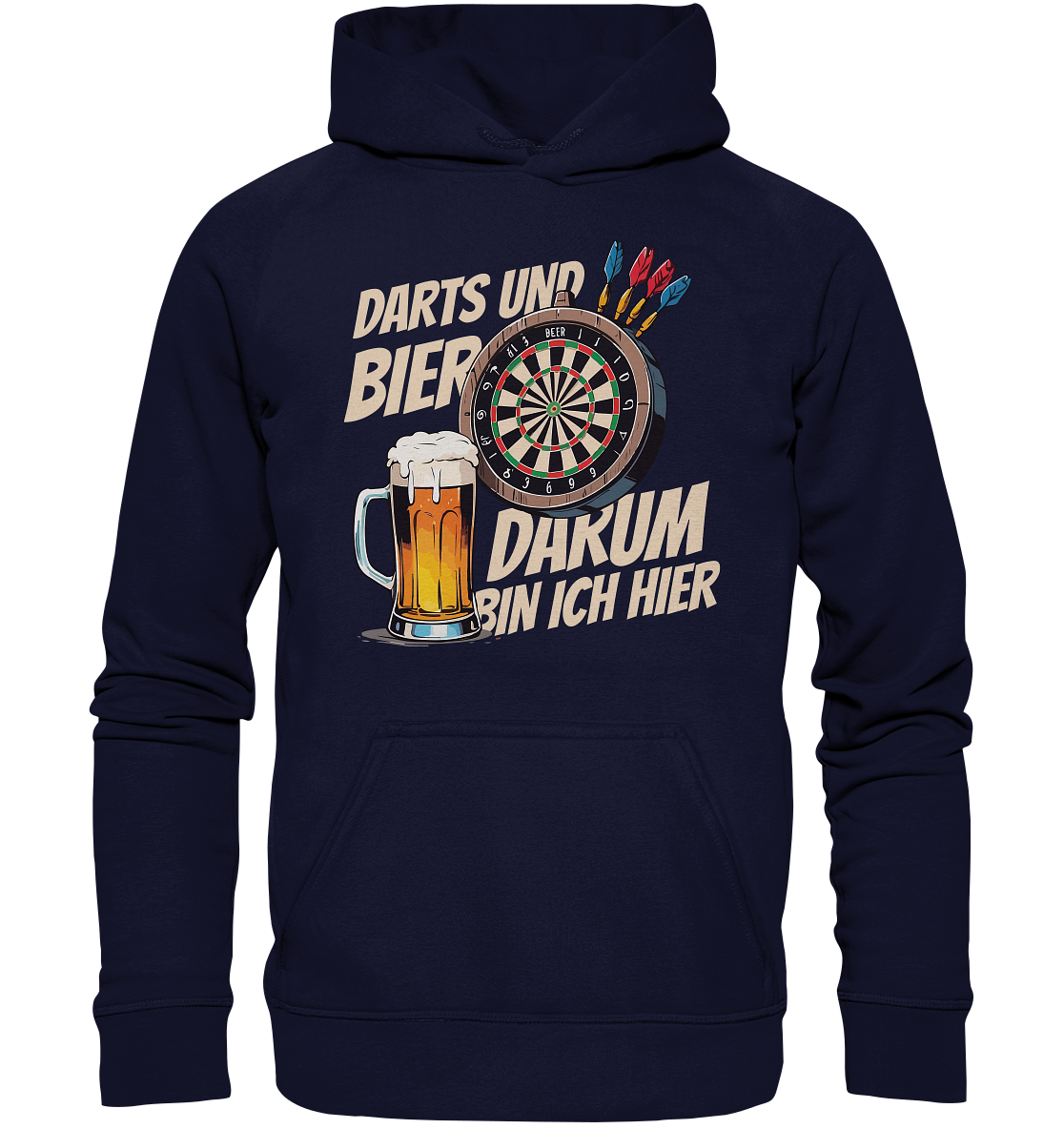 Darts & Bier Unisex Hoodie – Ideal für gemütliche Abende!